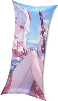Sword Japanese Girl Satin Body Pillow case 20"x40" Anime Body Pillow Cover King Size Dakimakura Cover