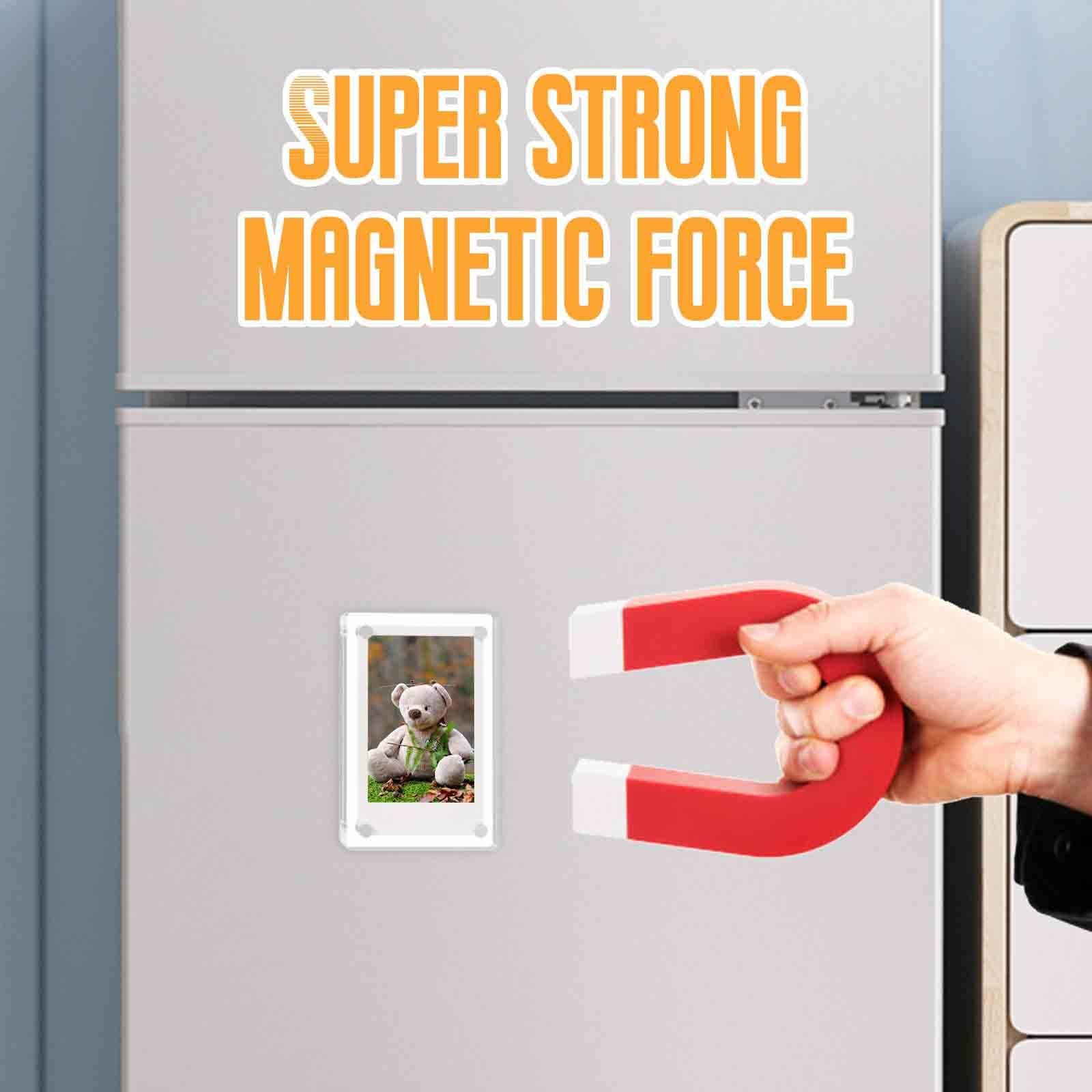 Akrylowe 10 Szt. Magnetyczna Ramka Na Zdjęcia Do Lodówki Dwustronne Przezroczyste Wodoodporne Ramek Magnetycznych Wielokrotnego Użytku Dekoracja(10.5 * 15.5cm(6in))