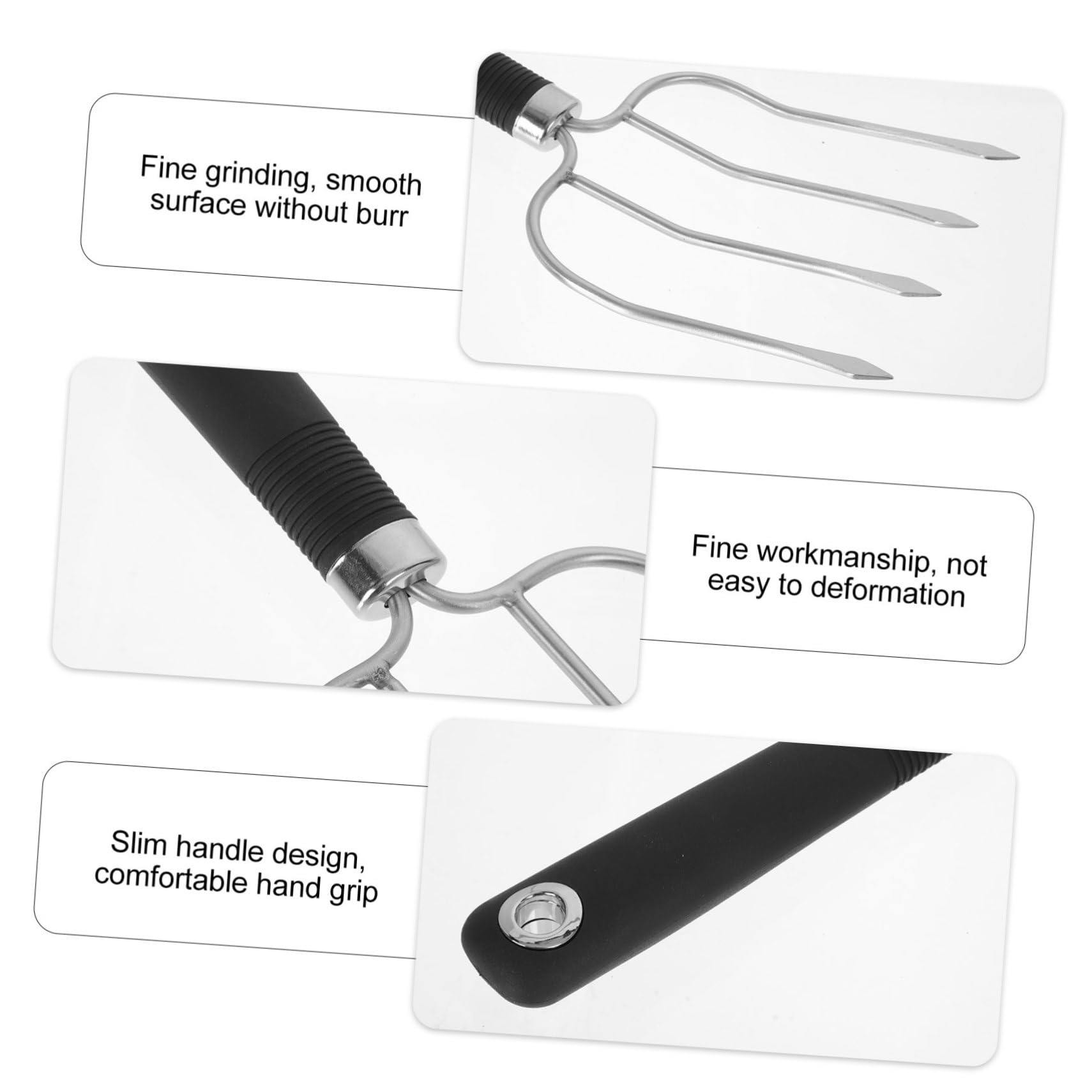 Toyvian 3 Pezzi Barbecue Inossidabile con Ergonomico Antiscivolo Strumento per Grigliate Leggera e Portatile per Carne e Arrosti