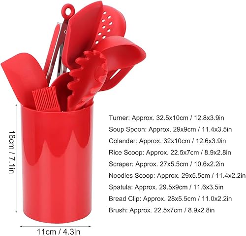 Miniatura 5 de 9 Piece Silicone Kitchen Utensils Set, Nonstick Cookware, Spatula, Soup Spoon, Strainer, Rice Spoon, Scraper, Spoon for