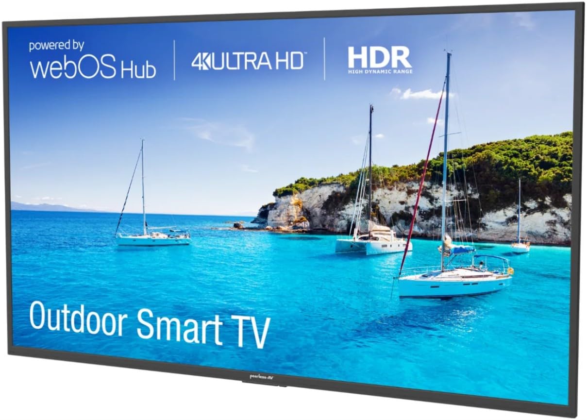 Neptune NT554 55-Inch Partial Full Sun Outdoor 4K HDR Smart TV with Tilting Wall Mount 16 9 Aspect