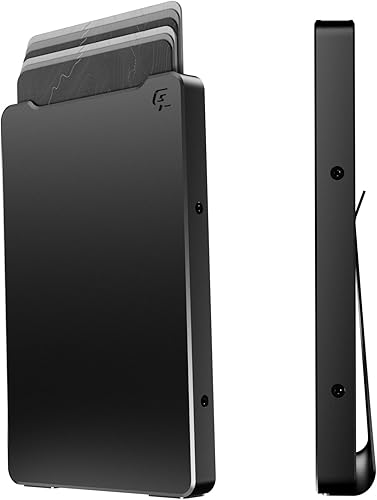 Groove Life Groove Wallet - Cartera minimalista de aluminio para hombre de perfil bajo con deslizamiento magnético para el pulgar bloqueo RFID