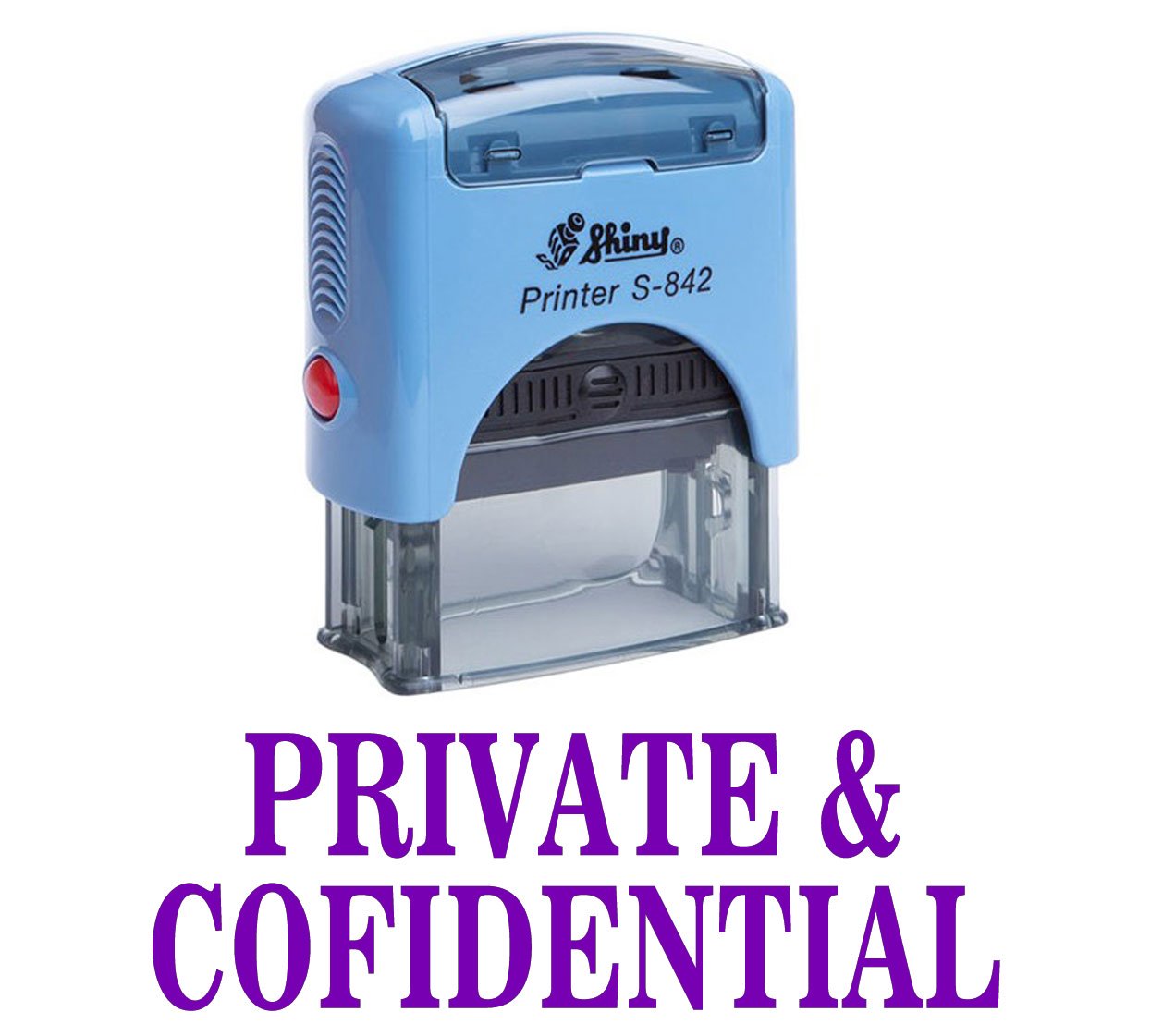 Printtoo Private & Confidential Self Inking Rubber Stamp Custom Shiny Office Stationary Stamp