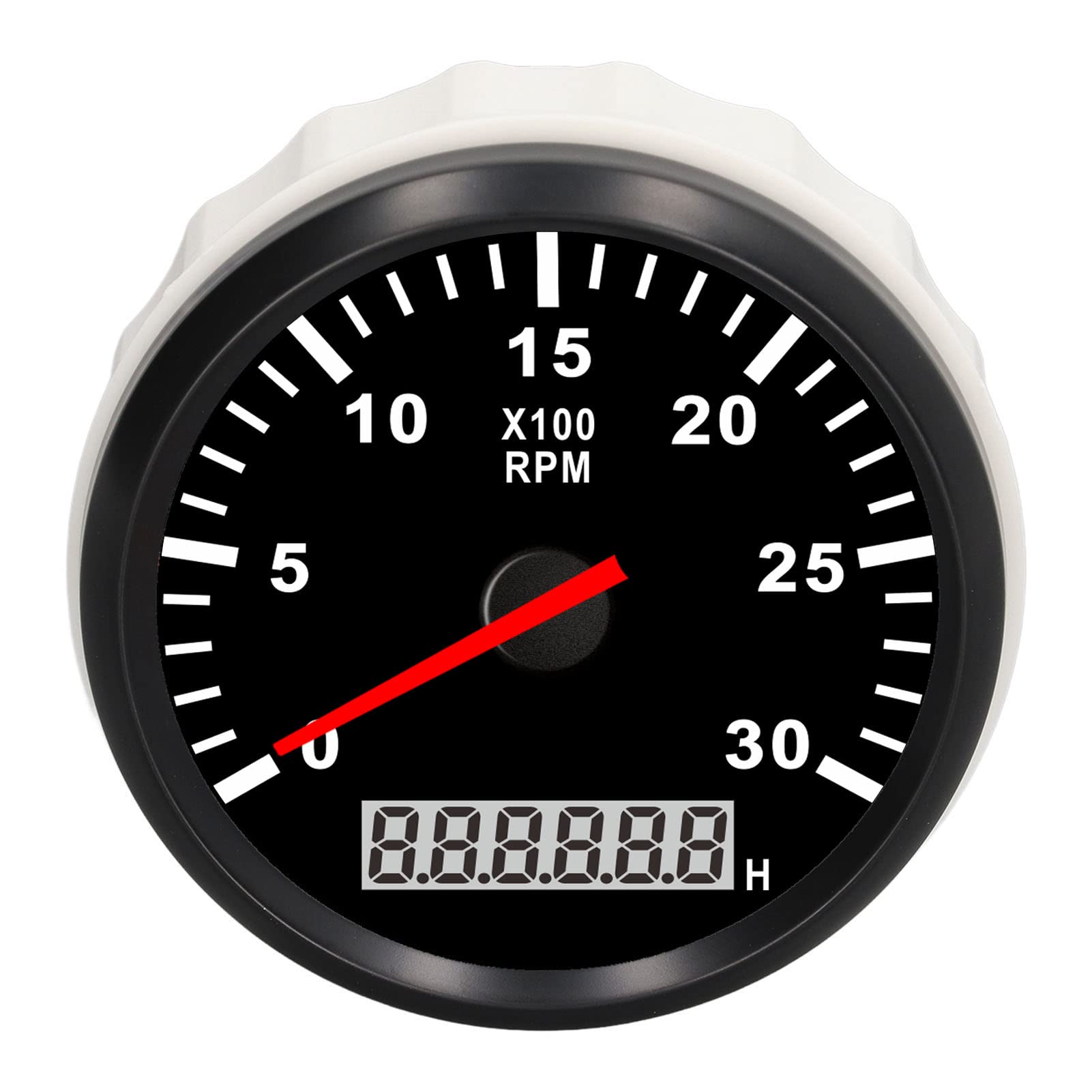 Tacómetro Marino Calibre 85mm/3,35 Pulgadas Tacómetro Calibre 3000RPM IP67 Impermeable Tacho Calibre con LCD Horómetro Retroiluminación Roja para Coche Camión Barco