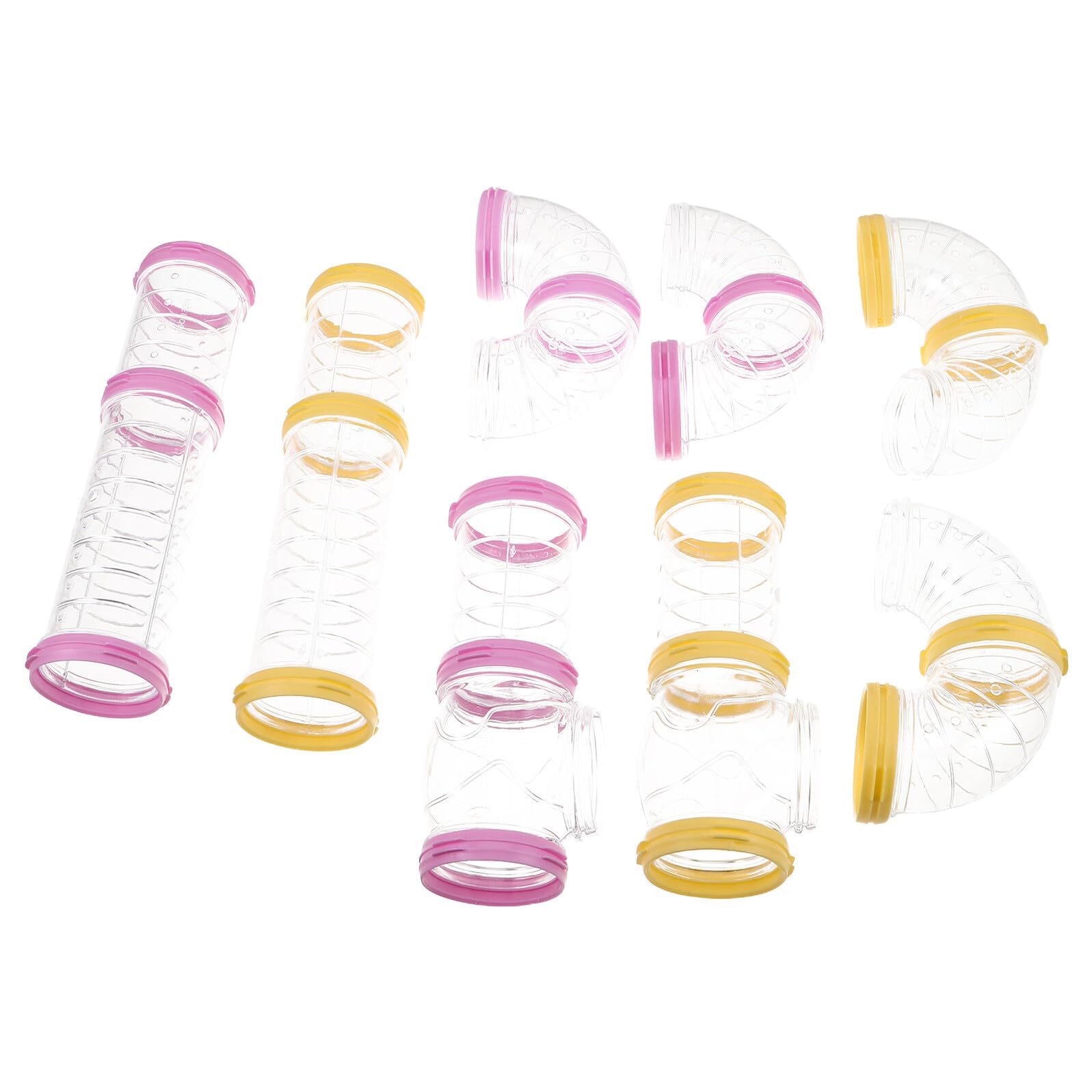 2sätze Hamstertunnel Transparent mit Verbindungsteilen für Hamsterkäfige Spielzeug für Meerschweinchen und Ratten DIY Tunnel für Kleintierheim