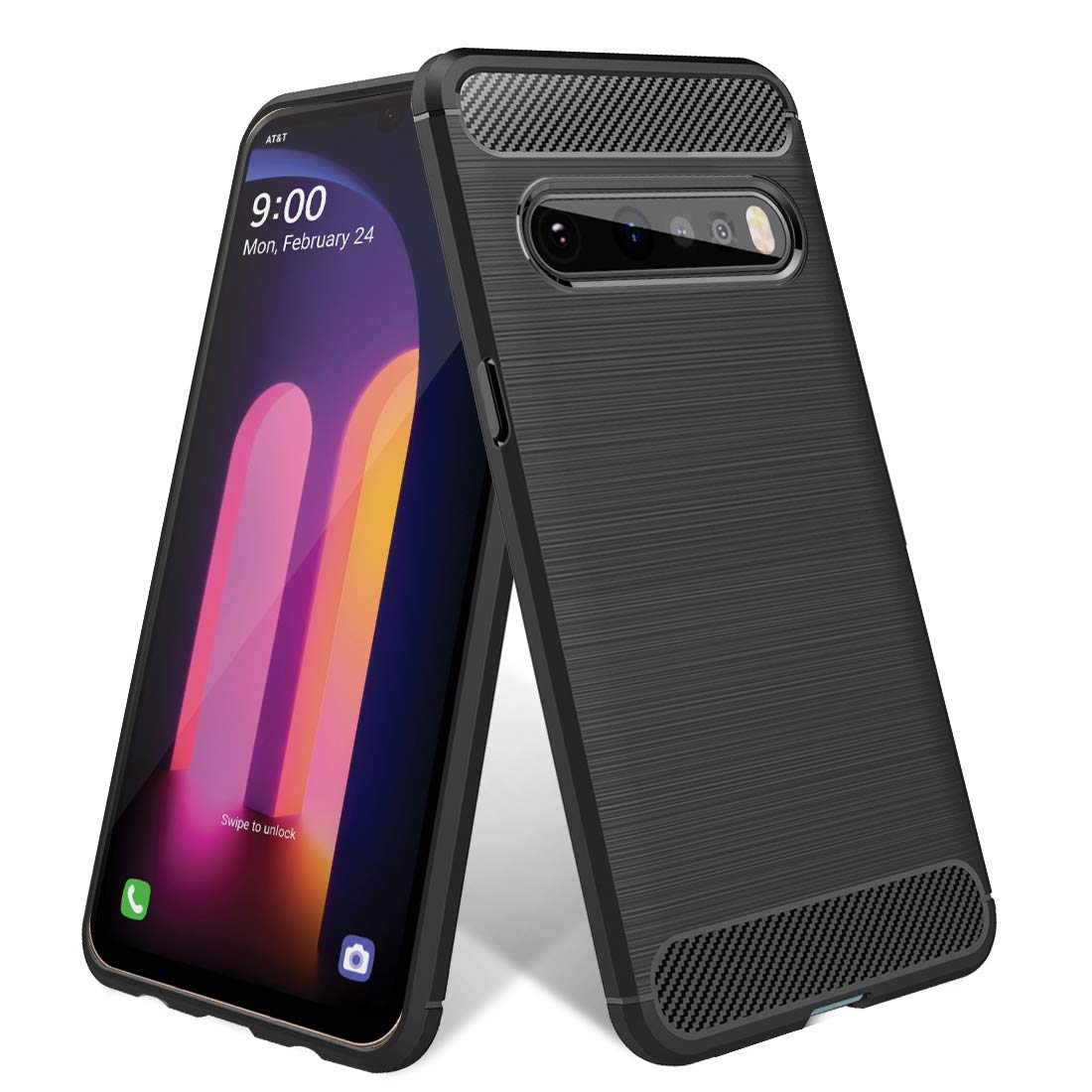 TopACE Case for LG V60 ThinQ, Slim Soft TPU Bumper Cover [Raised Lips][Scratch Resistant& Anti Slip Grippy][Compatible with Film] for LG V60 ThinQ (Clear)