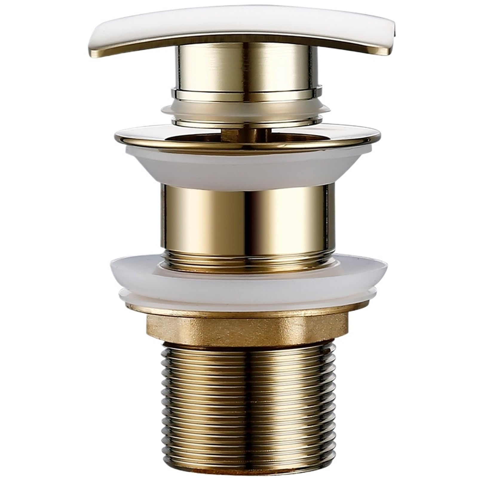 1pcs Polished Gold Black Brass Pop Up Button Square Hole Bathroom Basin Sink Drainer