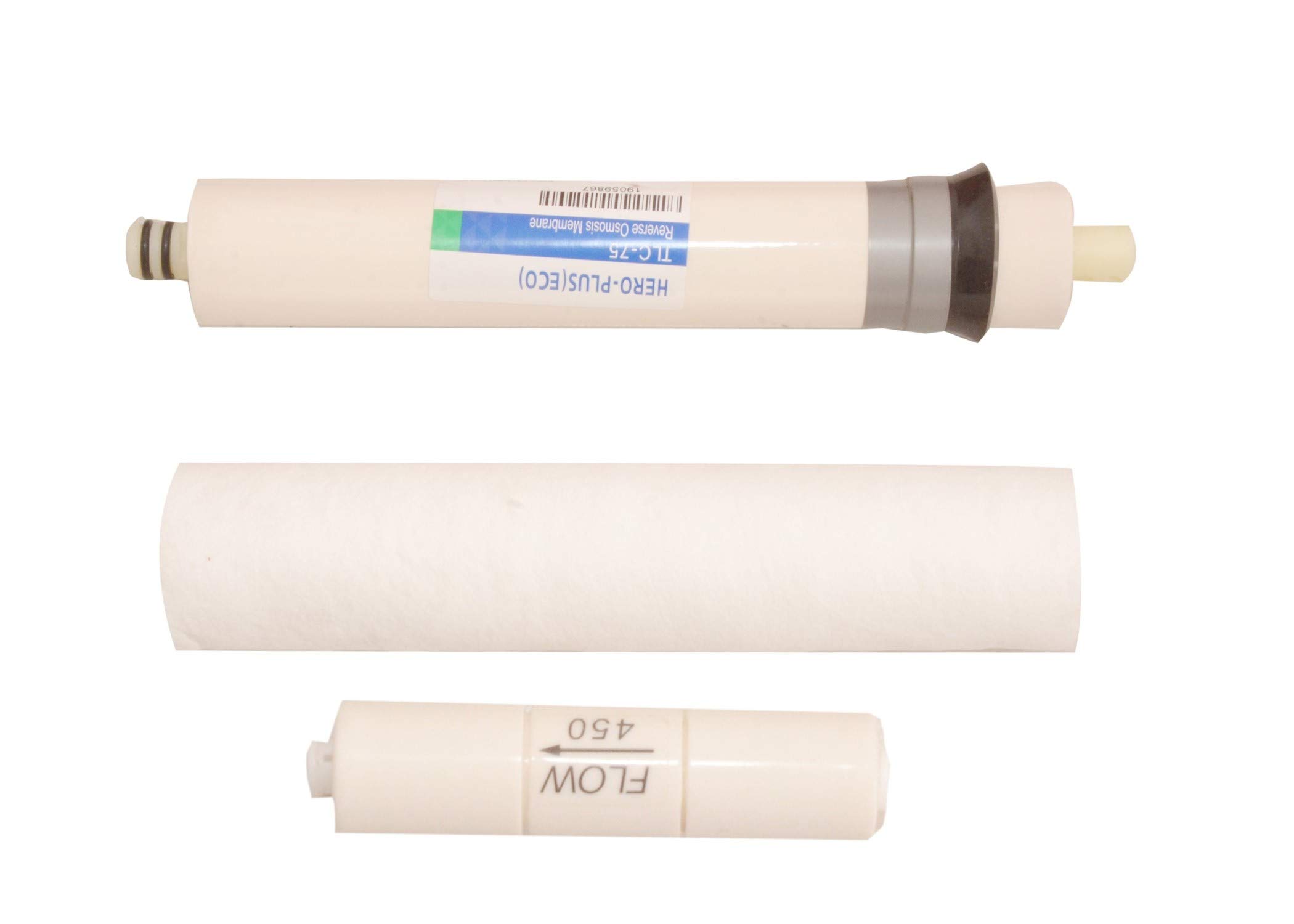 Hero Membrane 75 Gpd FR and Spun filter Suitable and Compatible for All RO & Water Purifier Models kem flow gold ,Dolphin,Kent,Grand,Natural,P-TOP,Diamond, Compaq, Counter Top, Desktop,Undersink, Most of the Water Purifier Brands and Models. Also