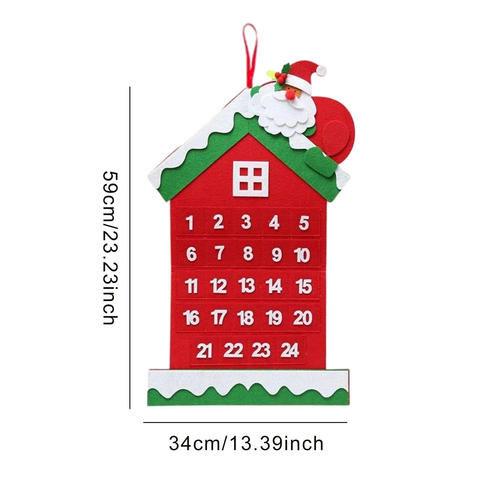 Abonda Filz Weihnachtsbaum, pädagogisch handgefertigt DIY Vlies Cartoon Weihnachtsbaum Anhänger für Kinder, Countdown Kalender Anhänger | Weihnachtsbaum Anhänger für Kinder, Countdown Kalender Anhänger