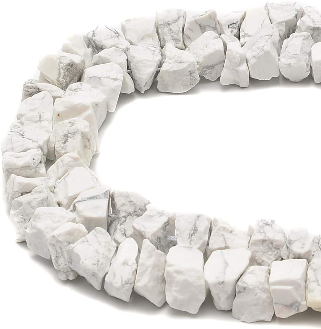 Howlite Rough Nugget Chunks Center Drill Beads Approx 6x17mm 15.5 Strand for Jewelry Making