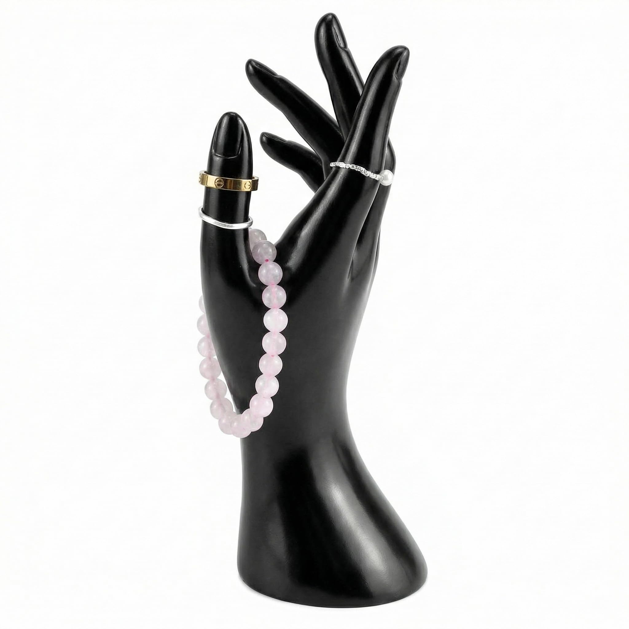 QWORK® Jewelry Display Holder Resin Hand Model with Smooth Surface for Rings Bracelets Necklaces