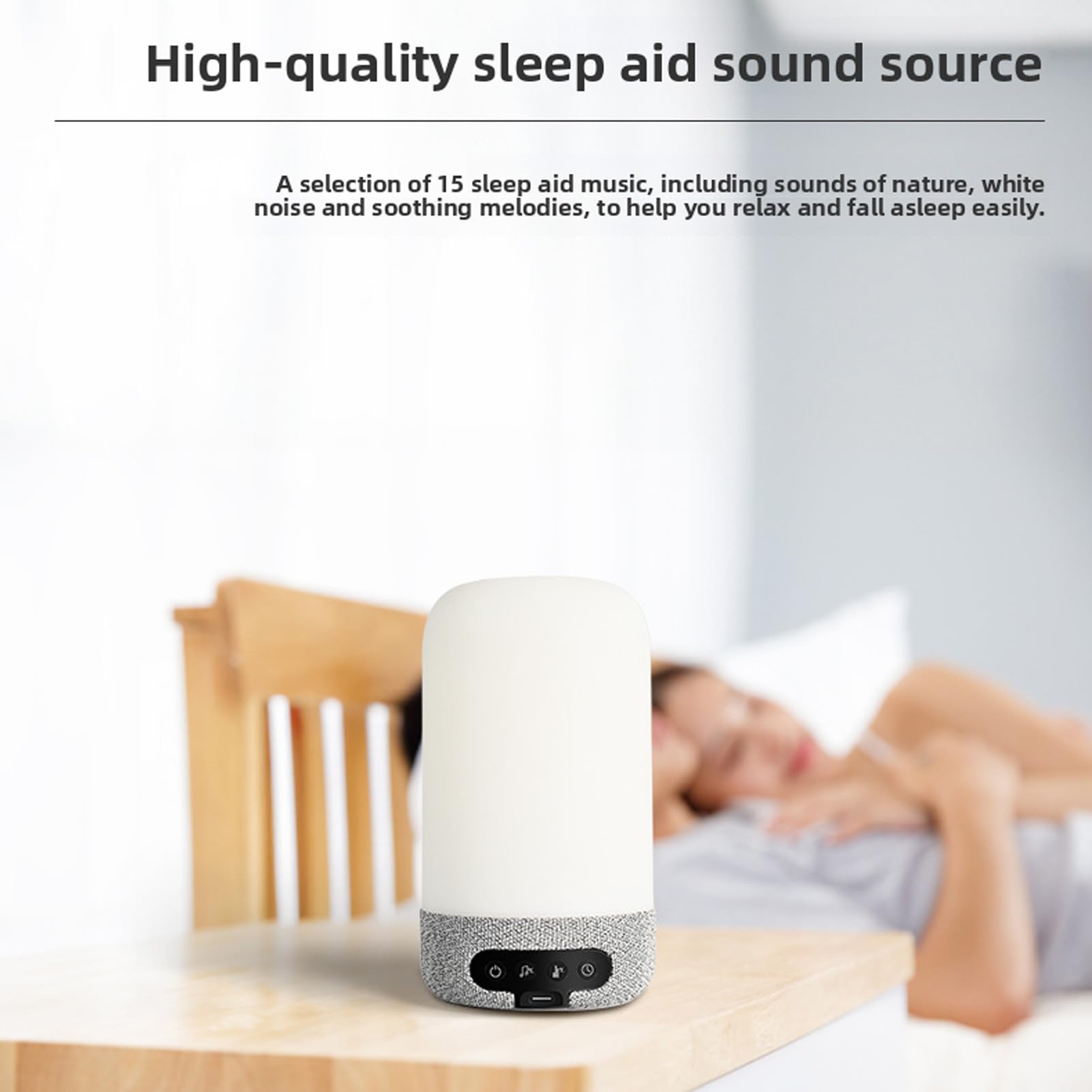 Machine à Bruit Blanc Bluetooth avec 10 Sons Apaisants, Veilleuse 7 Couleurs, Minuterie pour Voyage, Chambre à Coucher, Bureau à Domicile