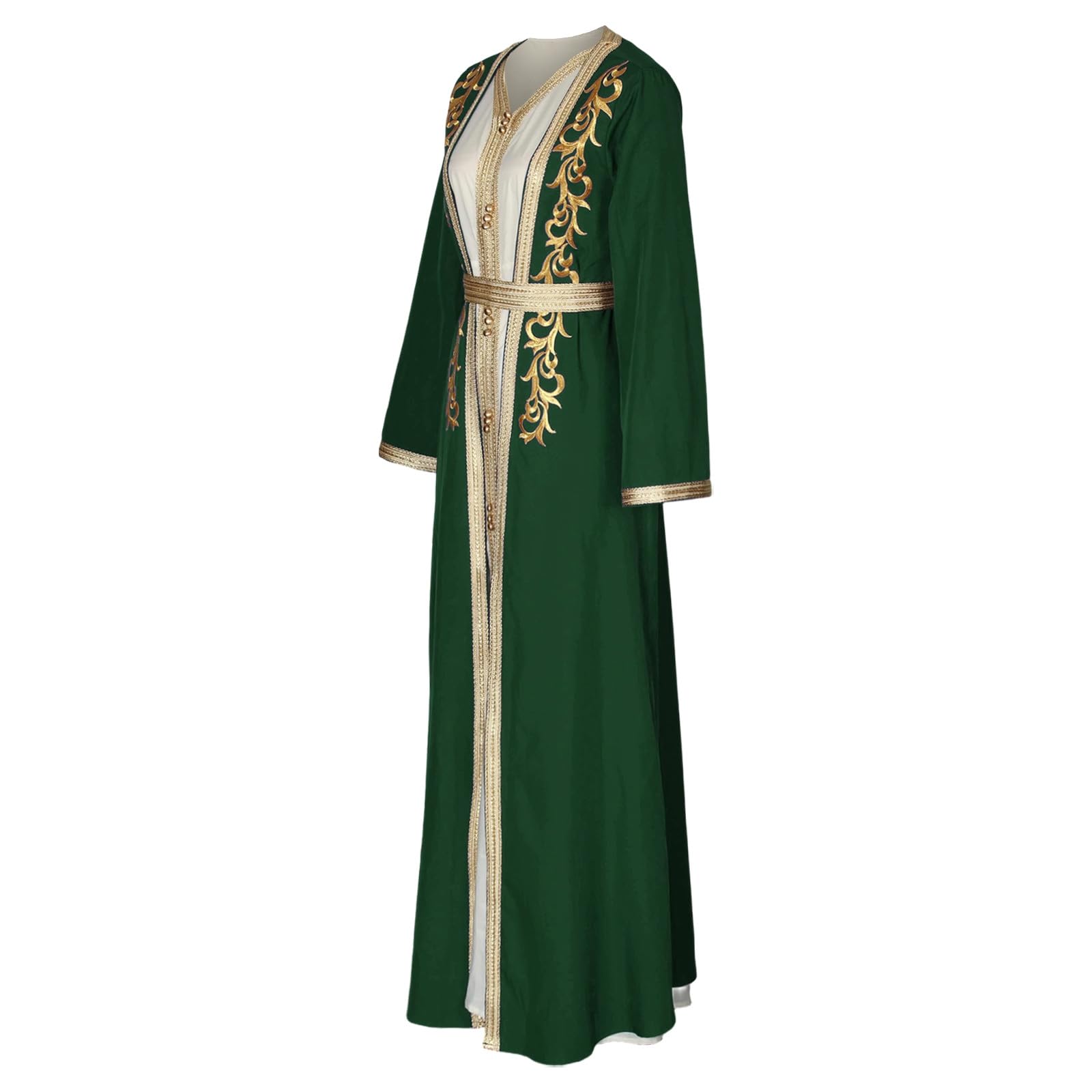 Generisch Élégante robe musulmane Abaya avec robe brodée à manches longues et sous-robe.