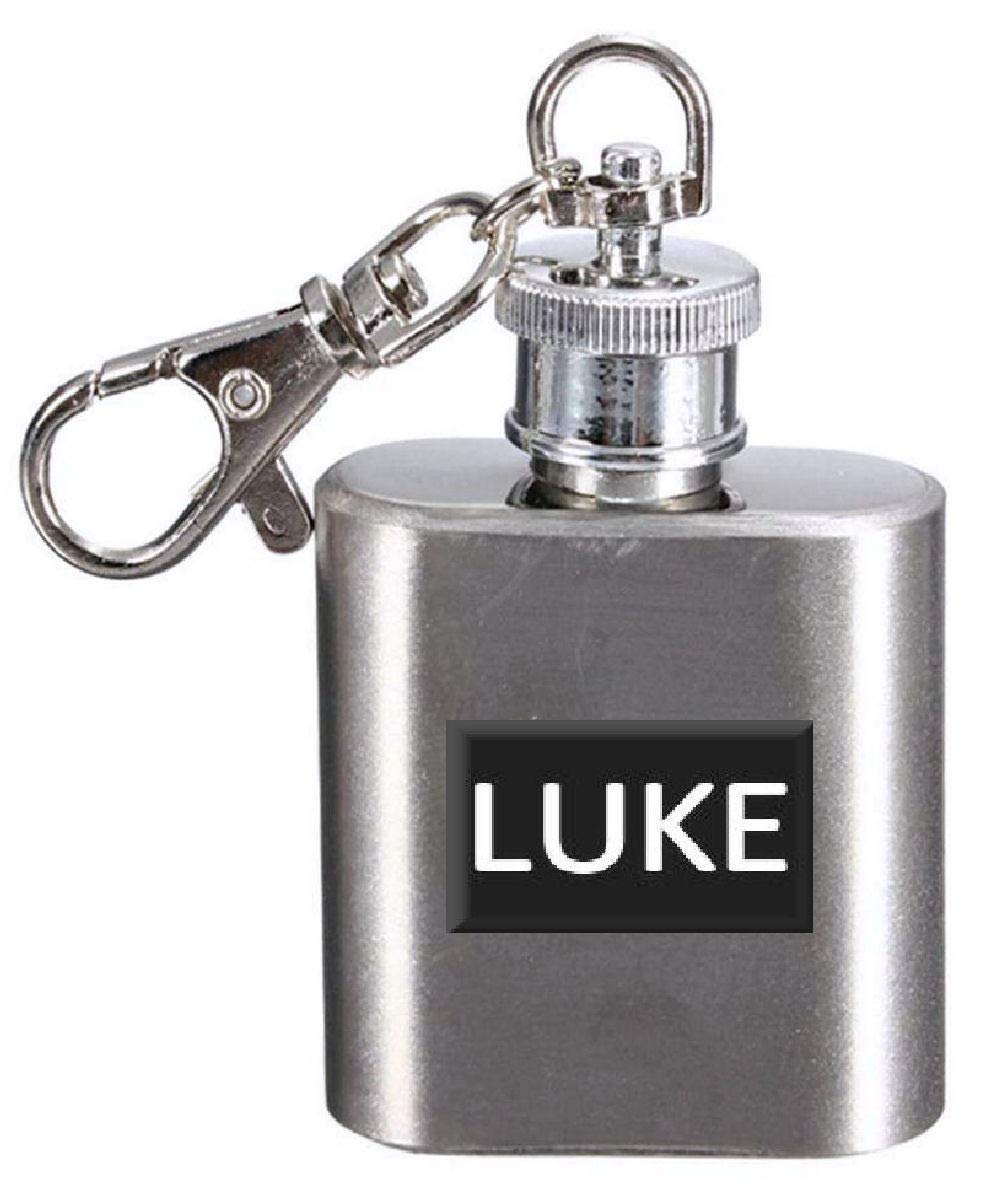 Flasque personnalisable avec nom Luke 28,3 ml mini porte-clés inox