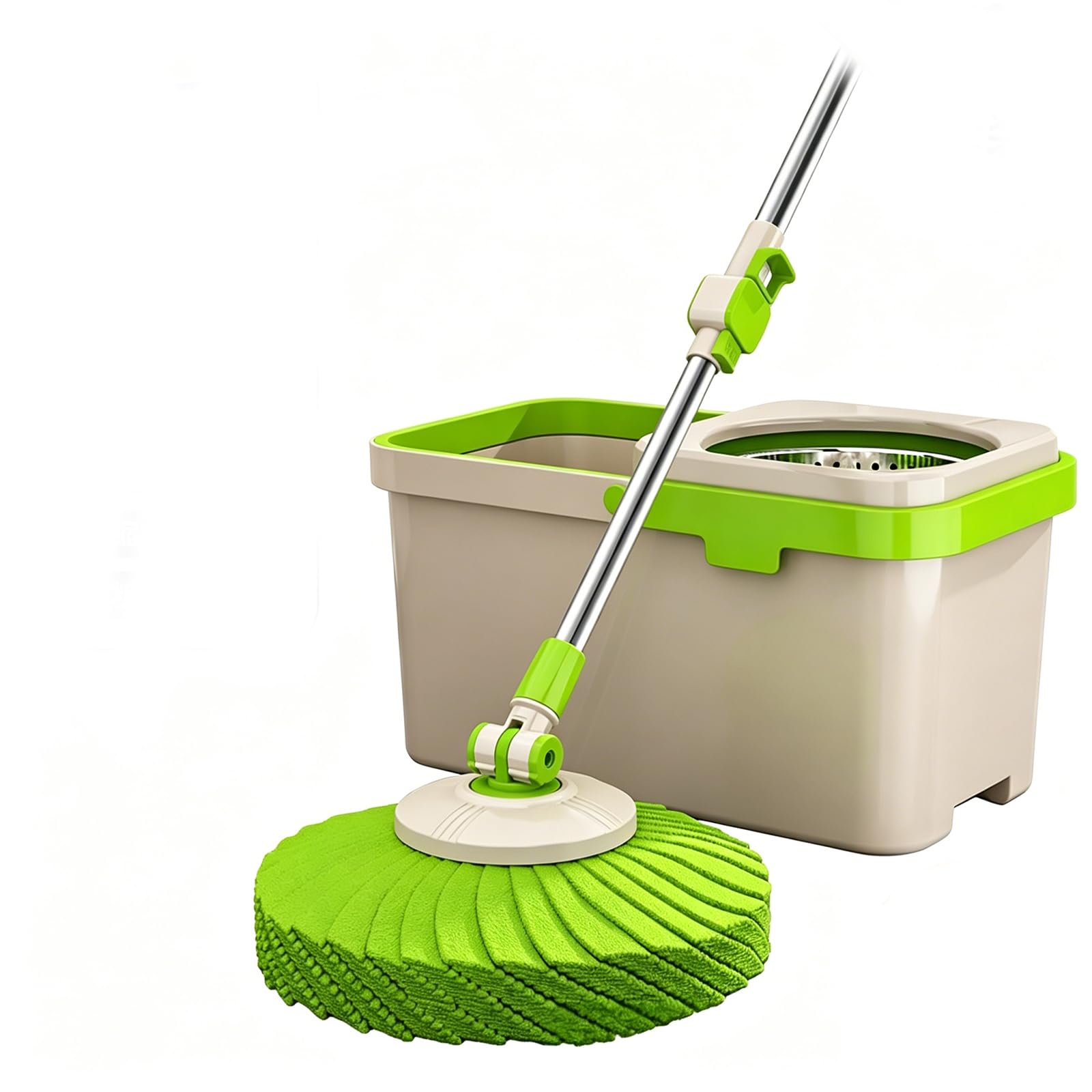 IUYIXWFP Spin Mop Bucket Set for Home - 360 Spinning Mop and Bucket with Detachable Splash Guard Spin Basket - Floor Cleaning System for Hardwood, Wood,A