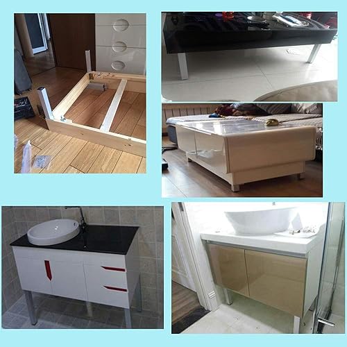 Miniatura 2 de Patas ajustables de aluminio para muebles, mesa de metal para bricolaje, muebles de metal, sofá patas, juego de 4, soporte ajustable, carga 661.4