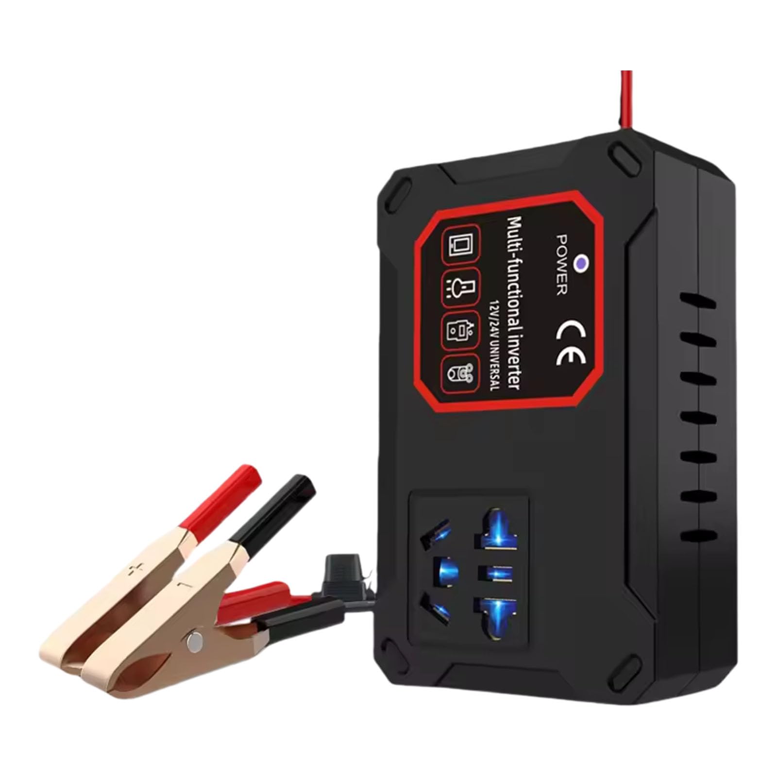 Ljmyy 12V 24V To 220V Vehicle Power Converter Inverter 200W For Laptop Phone Charging With Overload Protected Universally Outl