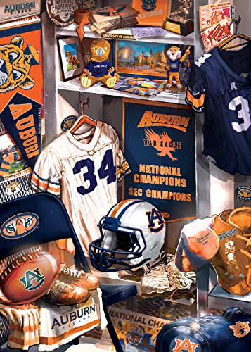 Image of MasterPieces Game Day 500 Piece Jigsaw Puzzle for Adults - NCAA Auburn Tigers Locker Room - 15 inchx21 inch