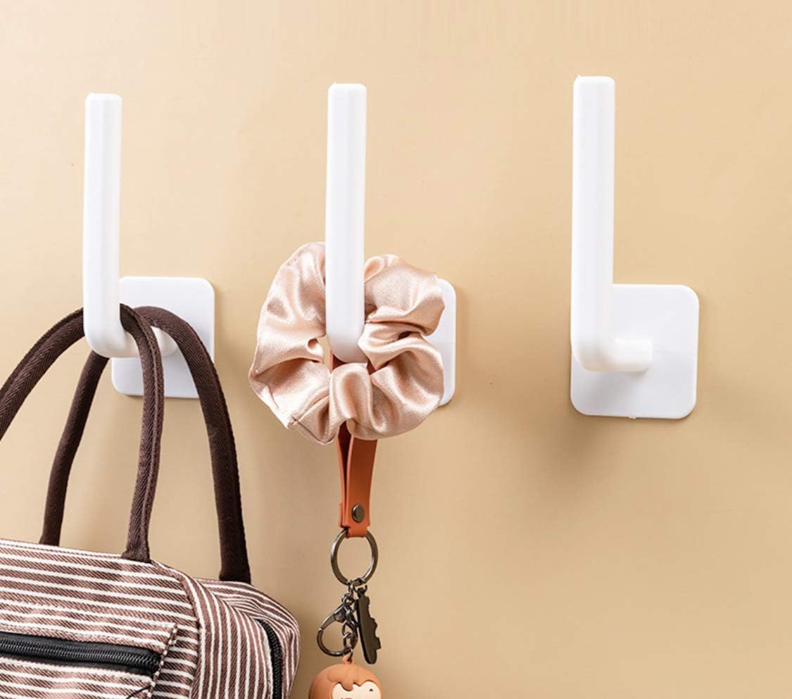 Wantong Large Adhesive Hooks Heavy Duty for Hanging,4pack 20lb White (Self Adhesive Utility Hooks for Hanging Coats Towels Cups Keys Almost Anything) : Home & Kitchen