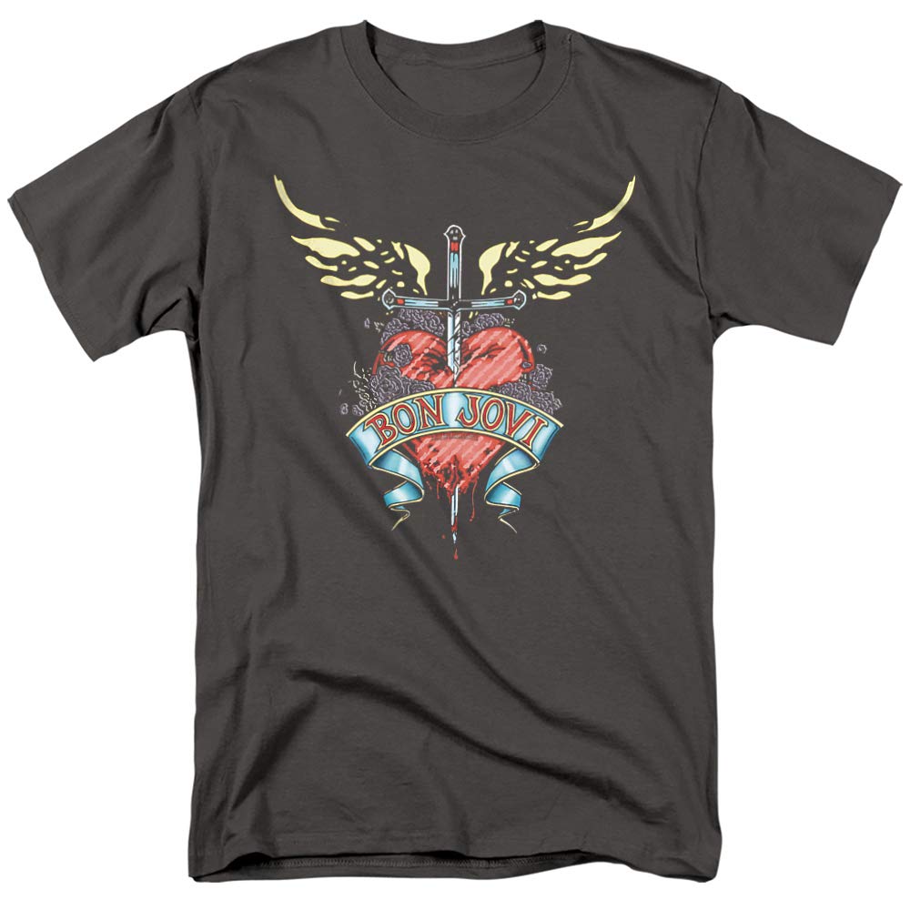 Bon Jovi Daggered Unisex T Shirt, Charcoal, Small
