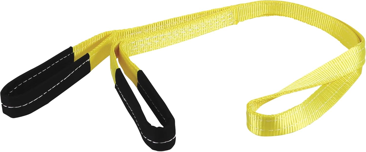 SmartStraps 2”x4’ Nylon Webbing Lifting Sling, Yellow (1pk) – 3,200lbs Vertical Lifting Capacity, 1,067lbs Safe Work Load – Safely Lift Heavy Loads – Dependable, Conforms to Loads
