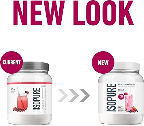 Miniatura 2 de Isopure - polvo de proteína de suero de leche con sabor a fruta ligera refrescante