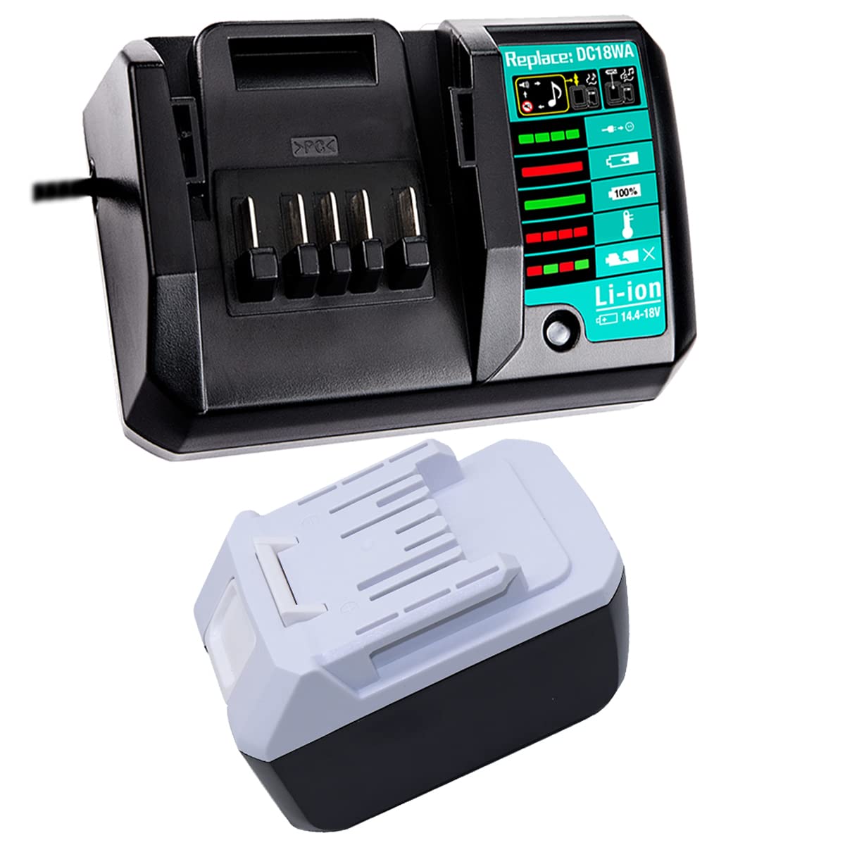 18V 4,0Ah BL1813G Battery with DC18WA Charger Replace for Makita Batteries