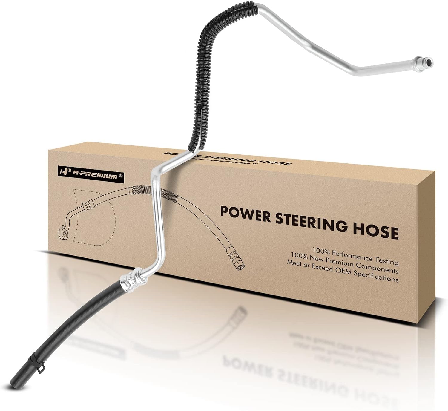 A-Premium Power Steering Return Hose Line Assembly Compatible with Cadillac CTS 2008-2014 3.0L 3.6L Gear to Cooler AWD