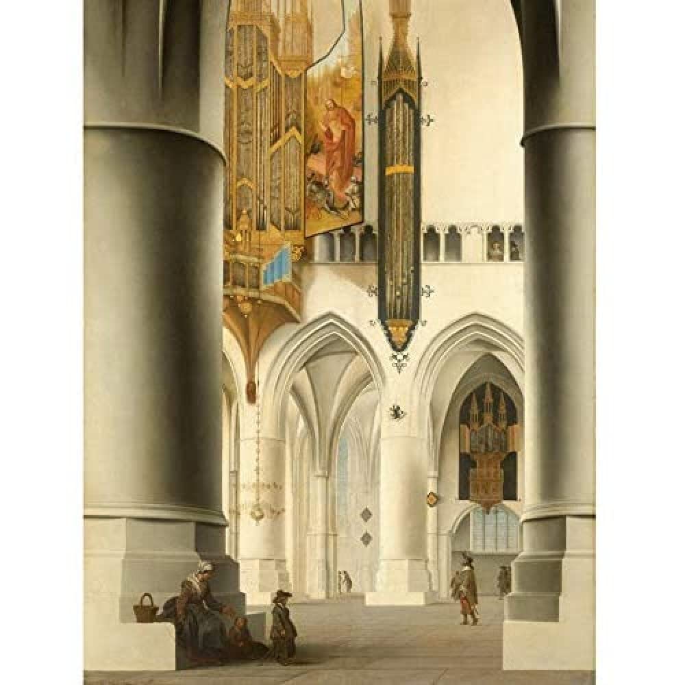 Artery8 Saenredam Interior Of The Church Of St Bavo Art Print Canvas Premium Wall Decor Poster Mural