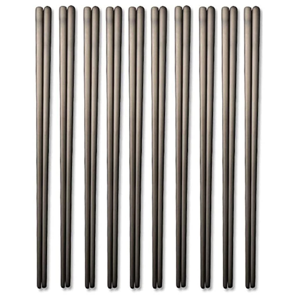Ensemble de Couverts en Acier Inoxydable, Coffret Cadeau de Baguettes japonaises en Acier Inoxydable, 10 Paires de Baguettes à Sushi réutilisables, Baguettes Chinoises coréennes de Luxe (Noires)