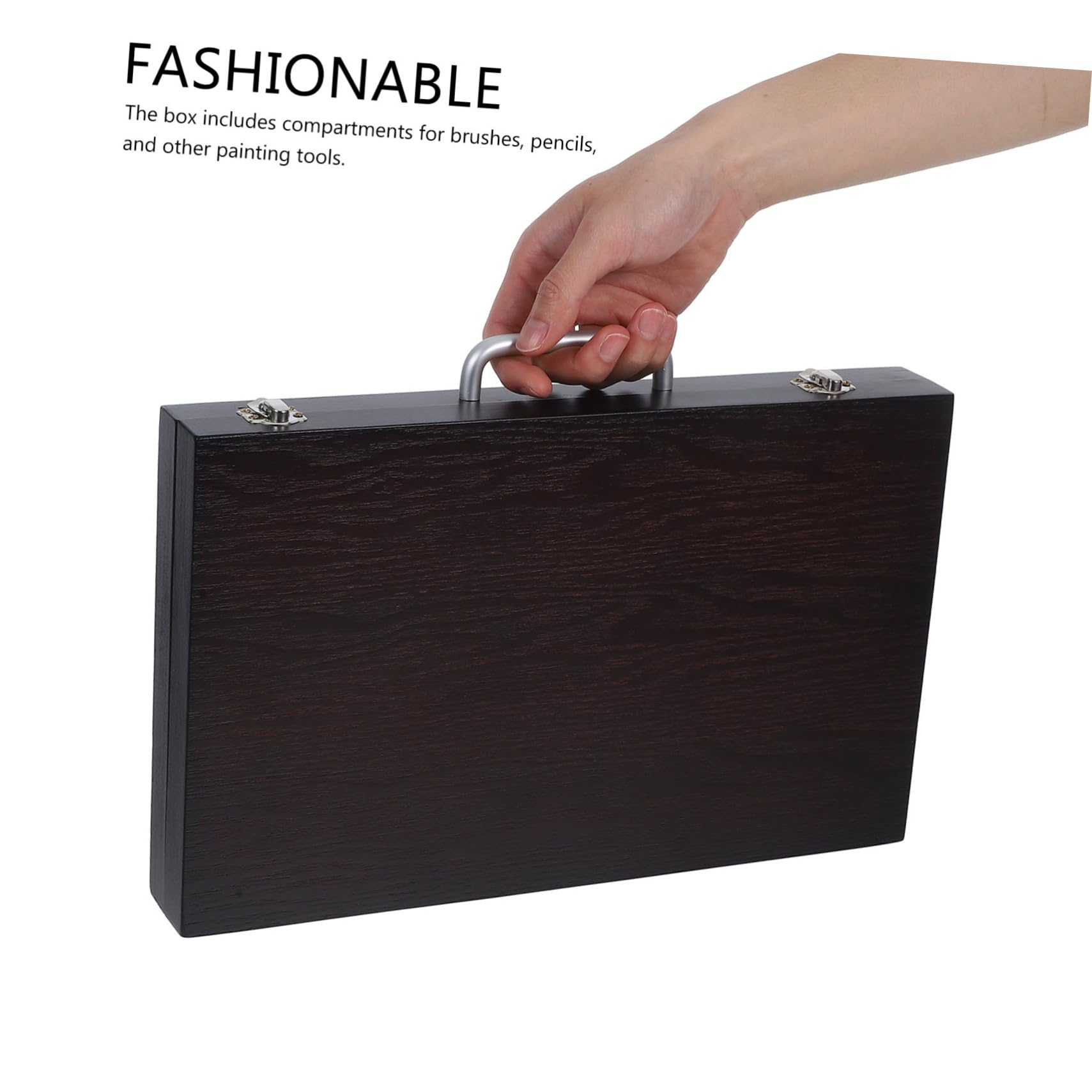 Mallette de Peinture Portable en Bois Léger Rangement Organisé et Mélange des Couleurs, pour Artistes et Étudiants en Peinture en Plein Air