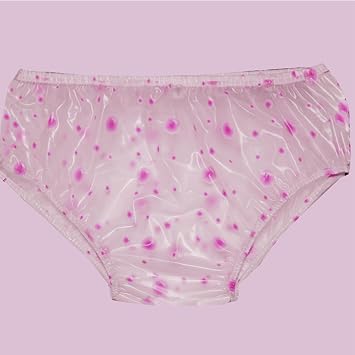 Adult Incontinence Plastic Pants, PVC Incontinence Diaper Covers, Waterproof Vinyl Pants, Soft Plastic Film Mid-Waist Underwear, Transparent Waterproof Leak-Proof Pants, Diapers, 2X-Large
