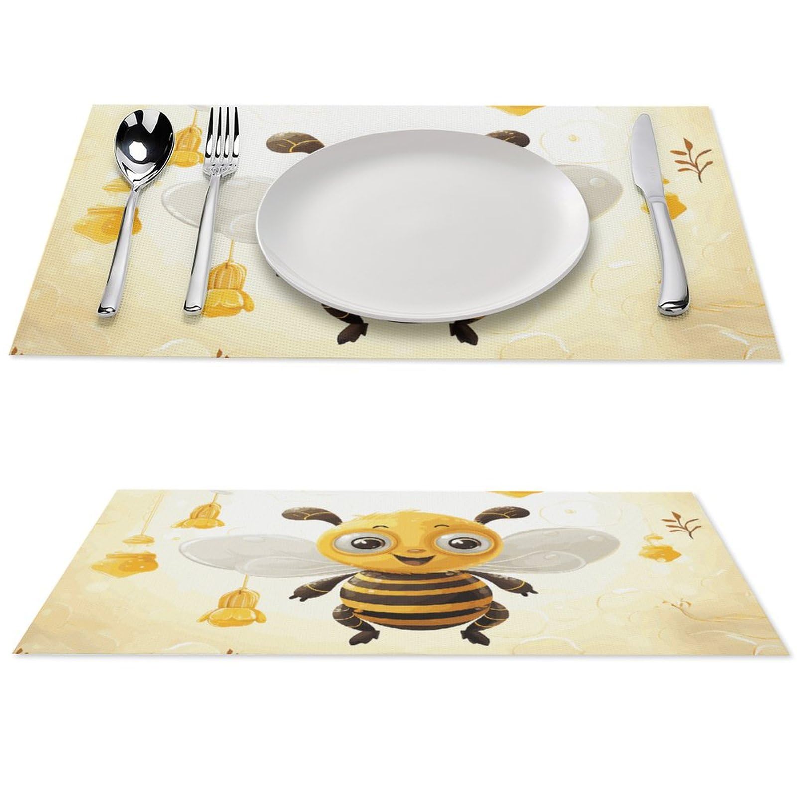 Set di 6 tovagliette all'americana in PVC, lavabili, resistenti al calore, antiscivolo, impermeabili, per interni ed esterni, tavolo da pranzo, cucina, vacanze, feste, 6 pezzi