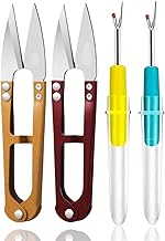 RIANZ Pack of 4 Sewing Tool Kit, Stitching Thread Unpicker, Seam Rippers for Sewing (2 Seam Ripper & 2 Thread Scissor)