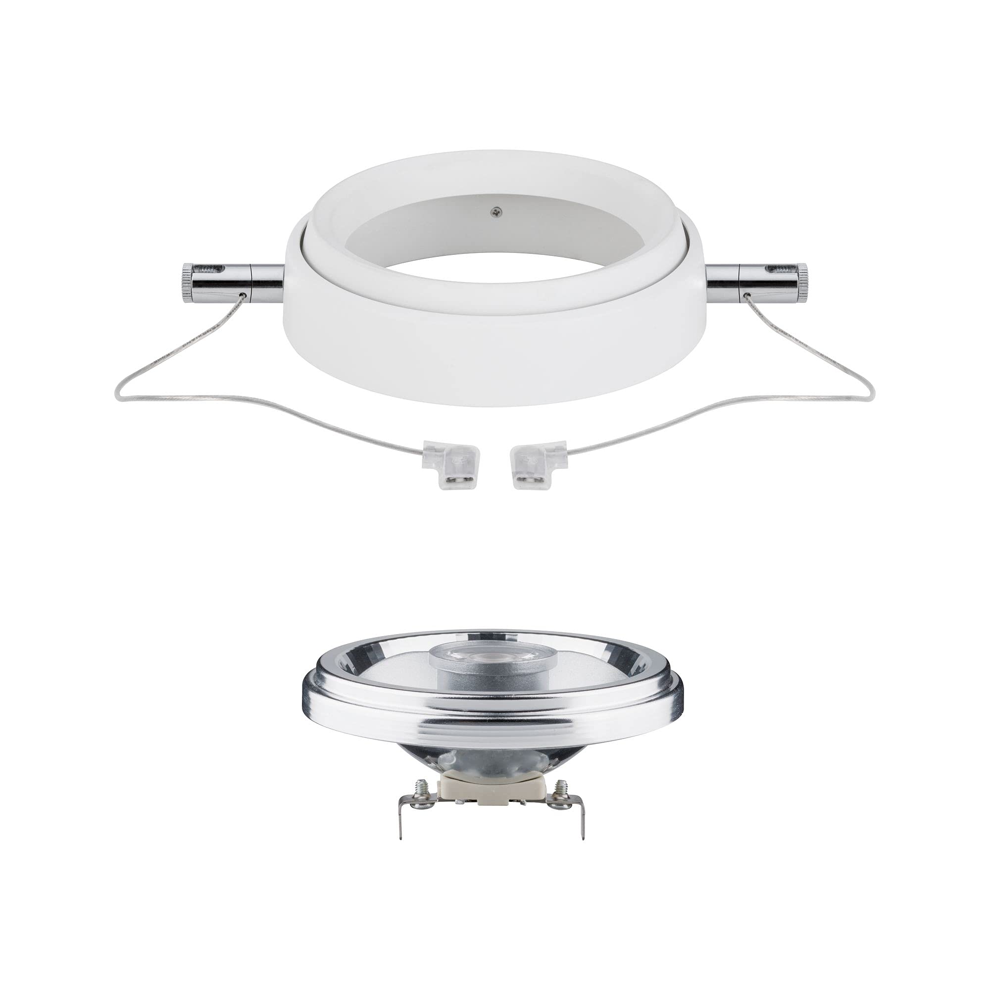 Paulmann 94200 System Linowy Powerline Ii Zestaw Lampa Przewodowa Spot Led 2700K Ciepły Biały 5X8W G53 Biały 230/12V Lampa Sufitowa Z Żarówkami,Biały,5 Spots, 40.0 Watts