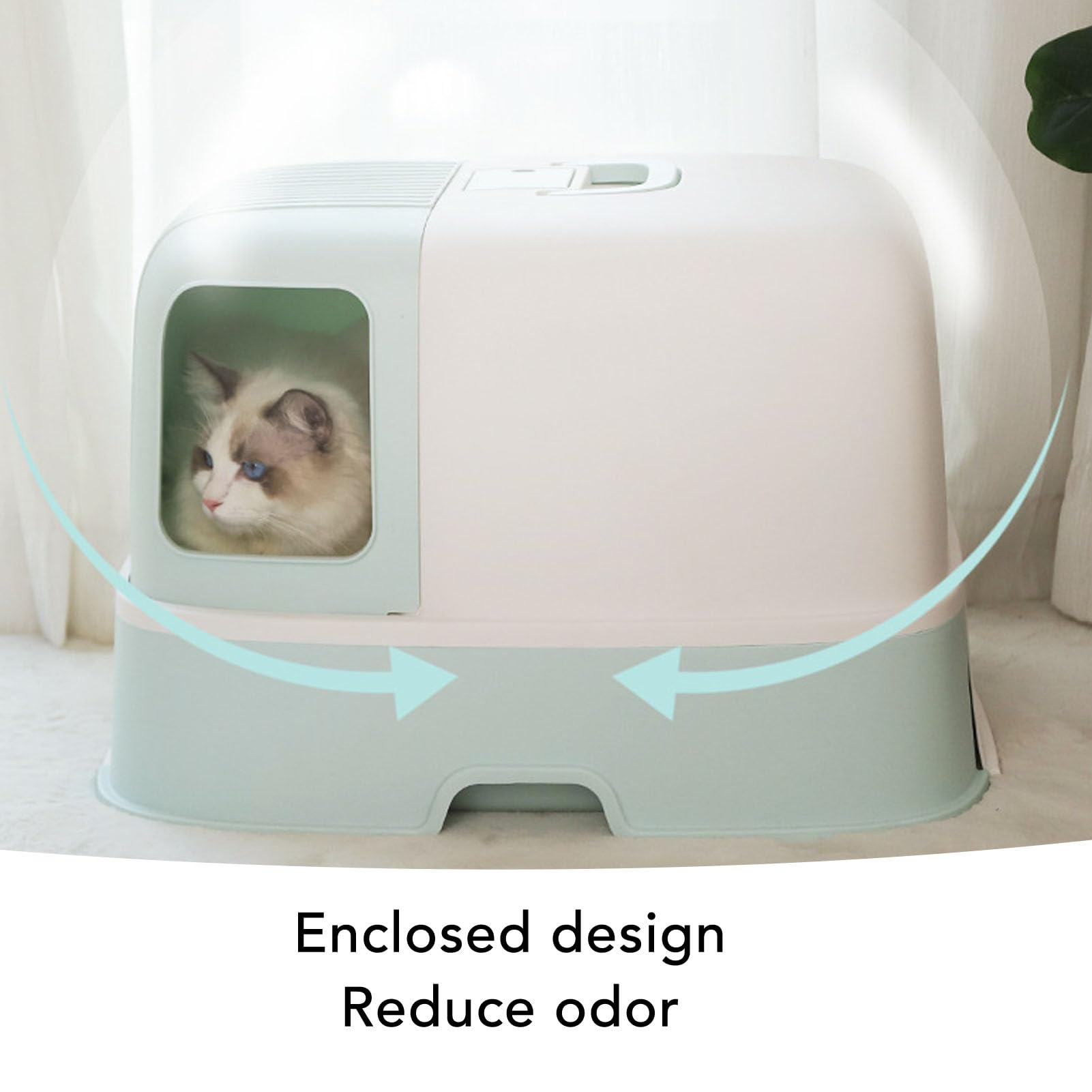 Lettiera per gatti spaziosa, isola efficacemente e riduce al minimo la diffusione degli odori, riduce i problemi associati, la lettiera per gatti dispone di un cassetto per lettiera per gatti
