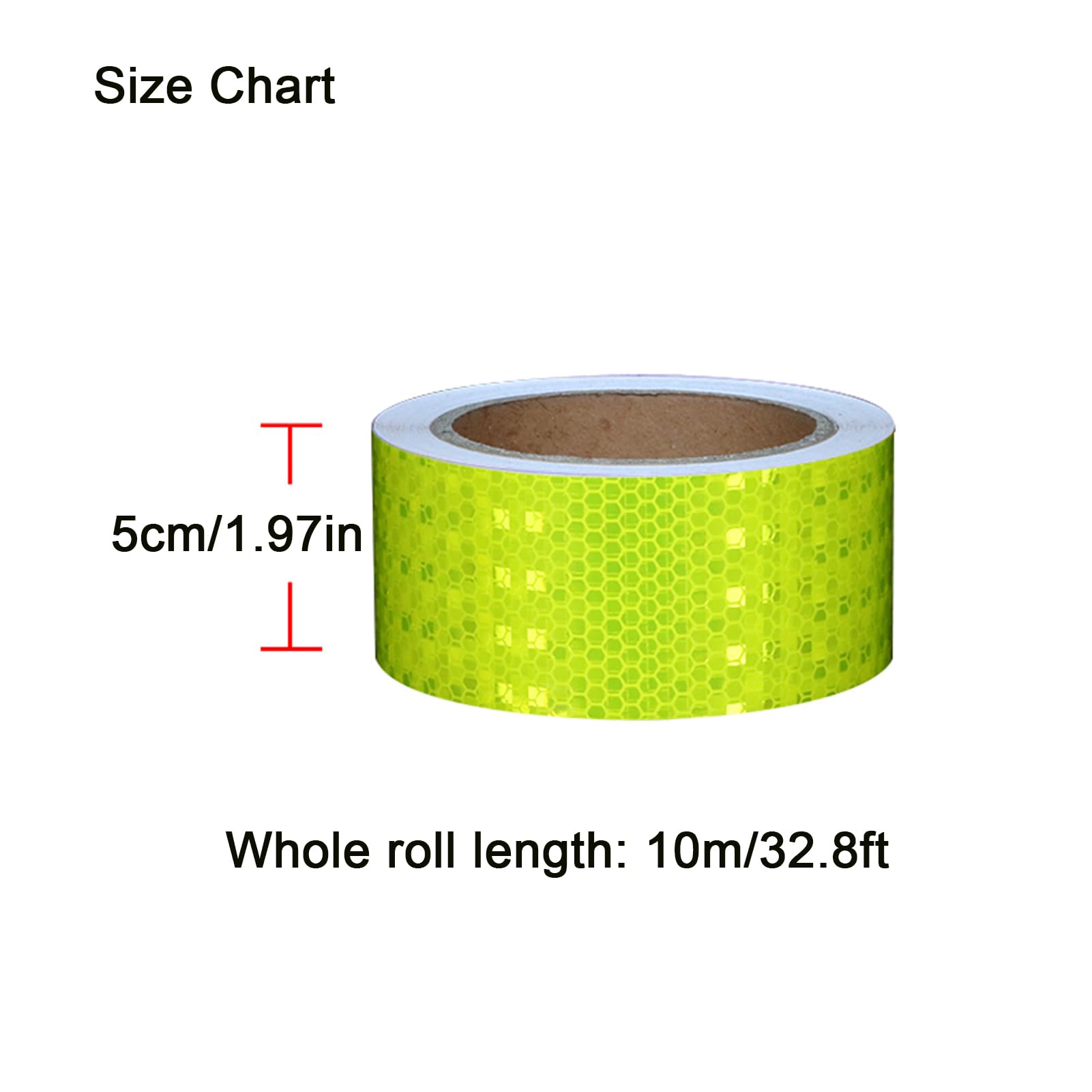 Cinta Reflectante Impermeable para Exteriores, Cinta Reflectante Adhesiva 5cm x 10m Multicolor(Yellow C)