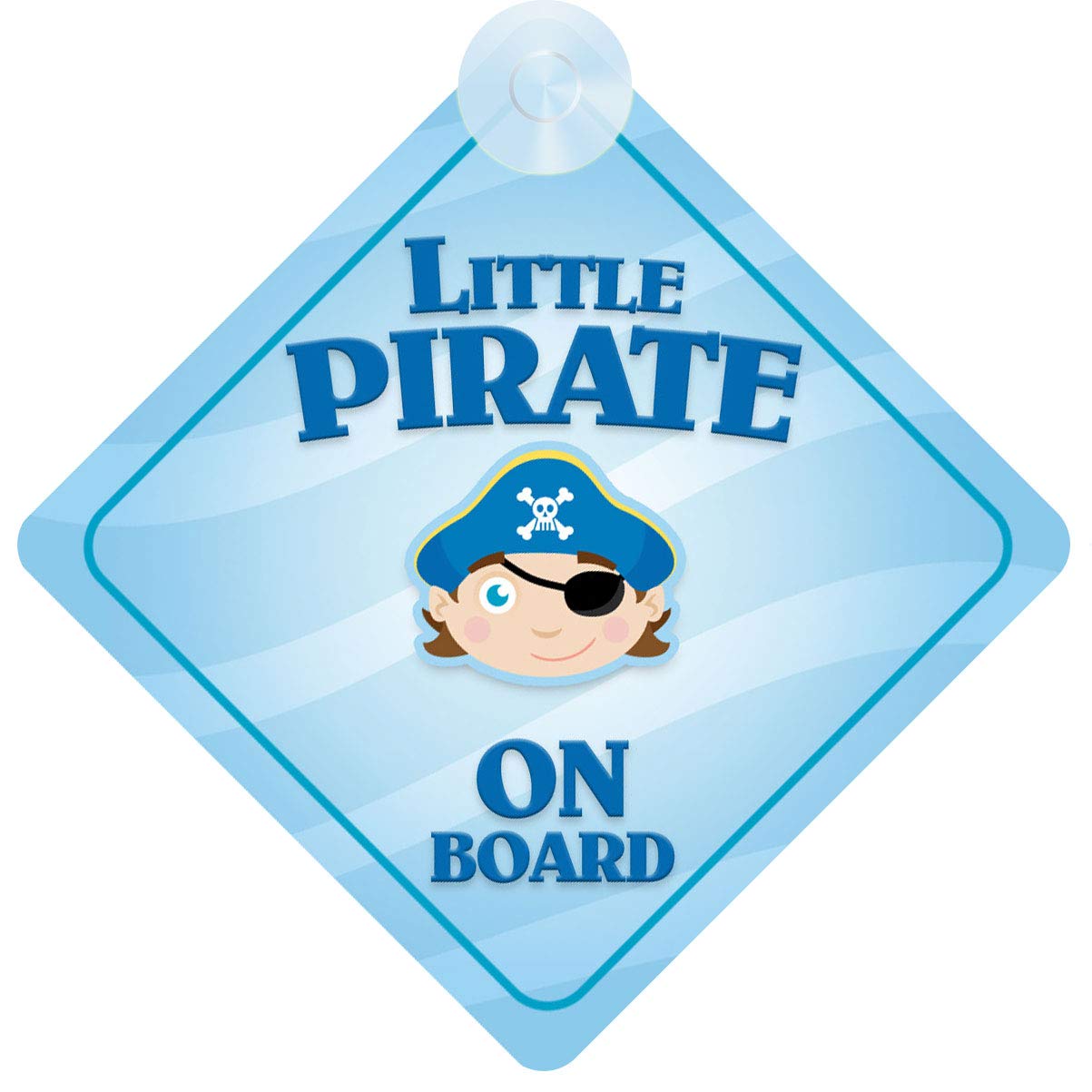 Little Pirate on Board Car Sign for Children/Baby Boys and Girls Non Personalised Character Theme