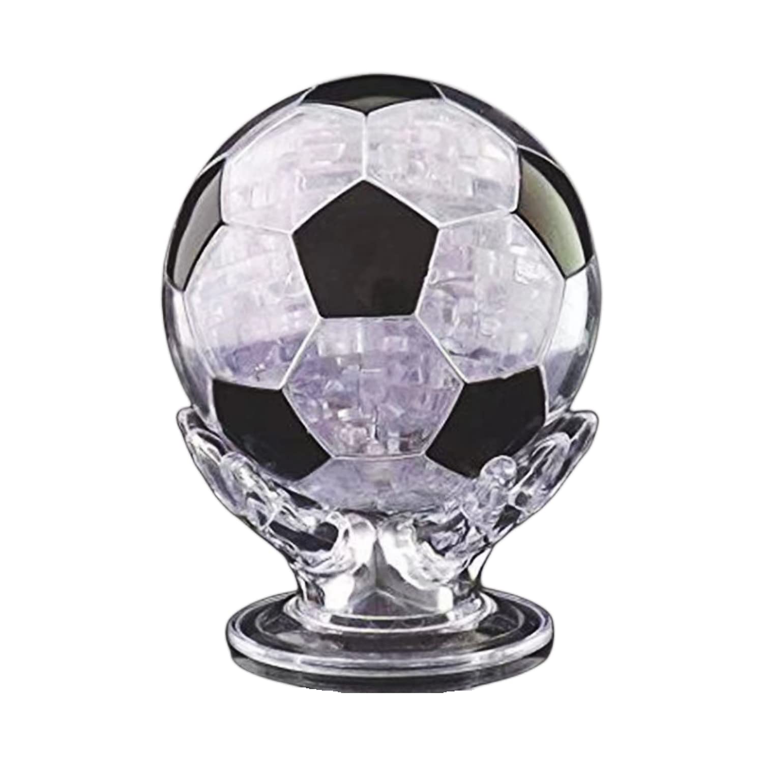 BTYYIHEX 3D Crystal Football Puzzle, Crystal Puzzle Brainteasers for Puzzlers Ages 16 and Up, 77PCS(Black)
