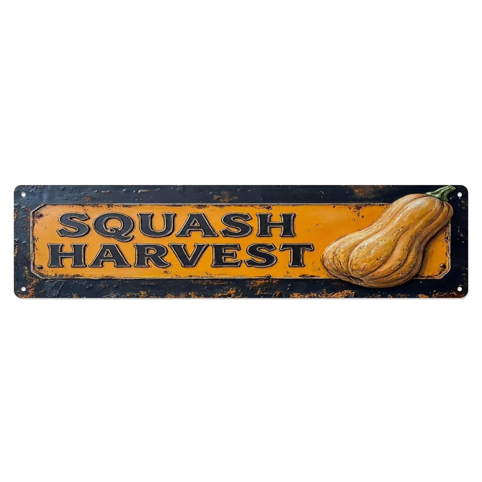 Vintage Squash Harvest Golden Farmhouse Metal Tin Sign