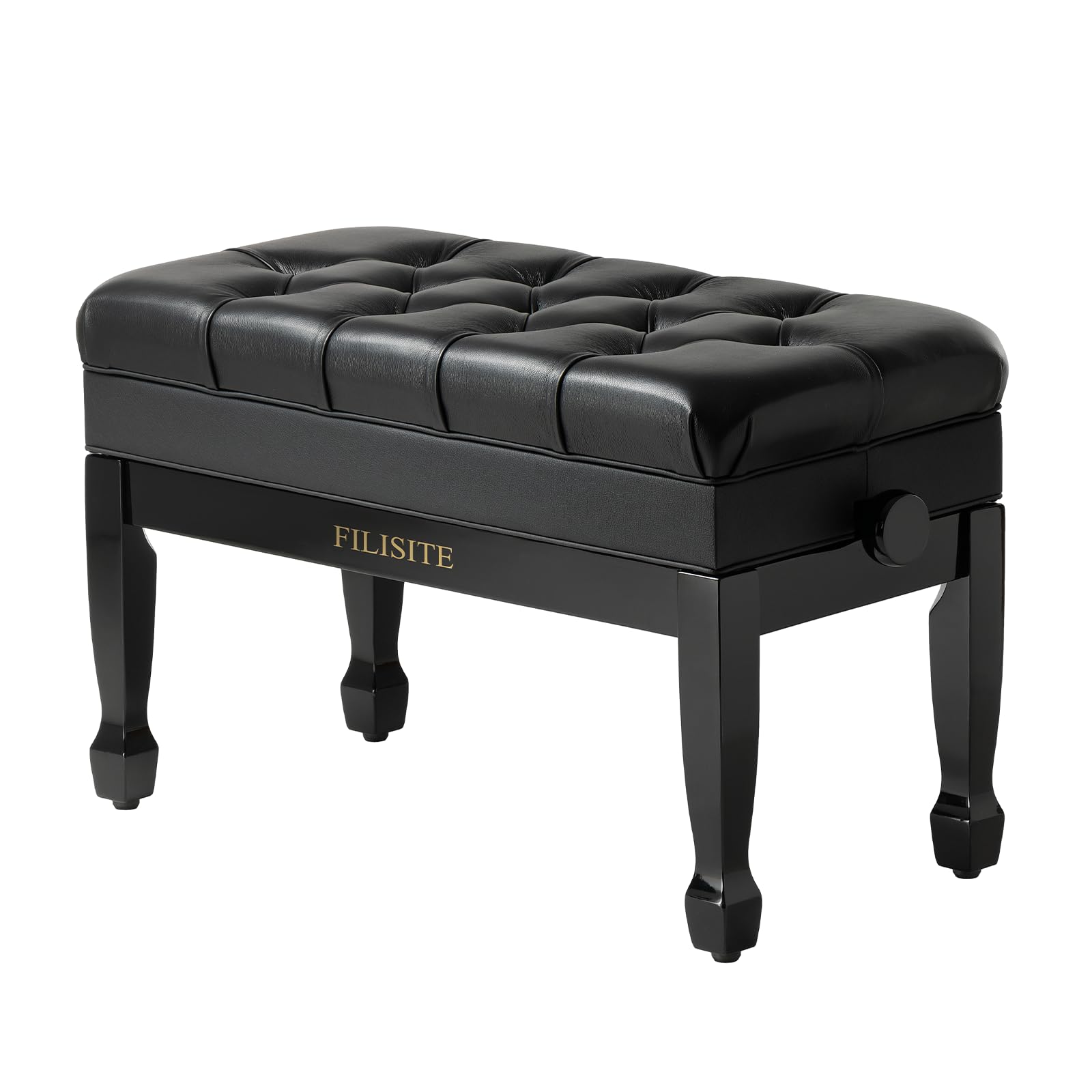 Photo 1 of ***FINAL SALE NO RETURN ***FOR PARTS **** FILISITE Genuine Leather Duet Piano Bench with Storage,Adjustable Heavy Duty Wooden Double Keyboard Seat XHJ-11G(Black)