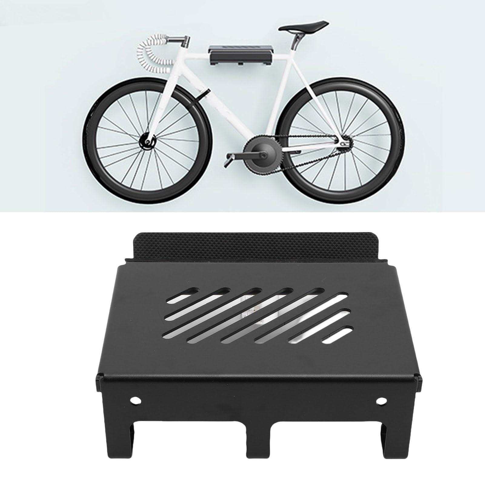 Ejoyous Fahrrad-Wandhalterung, Kaltgewalzter Stahl-Wand-Fahrradhaken mit 50 Kg Tragkraft, Schaumstoffpolsterung, Helm- und Flaschenhaken für Garage, Wohnung, Innenaufbewahrung (kleine Größe)