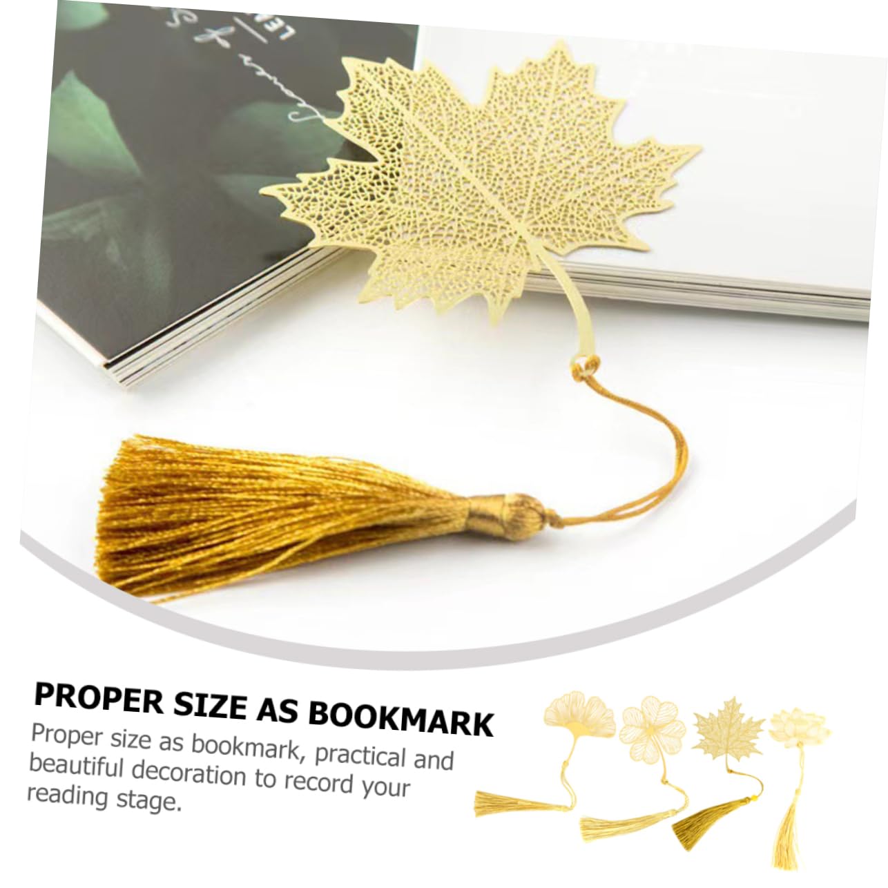 Ciieeo 16pièces Marque-pages Métalliques Créatifs Érable Ginkgo Lotus Et Fleur De Lotus Accessoires De Lecture Élégants Pour Femmes Pour Étudiants Et Amateurs