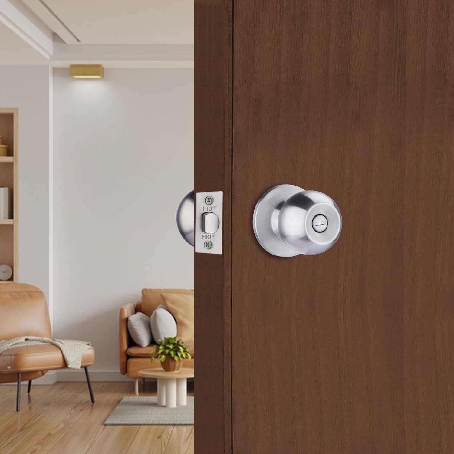 HRJP Keyless Door Lock Classic Round Design Cylinder, Solid Stainless Steel 201 (Silver-Pack of 1) (KEYLESS) (B0DFW5SDP6) Amazon Price History, Amazon Price Tracker