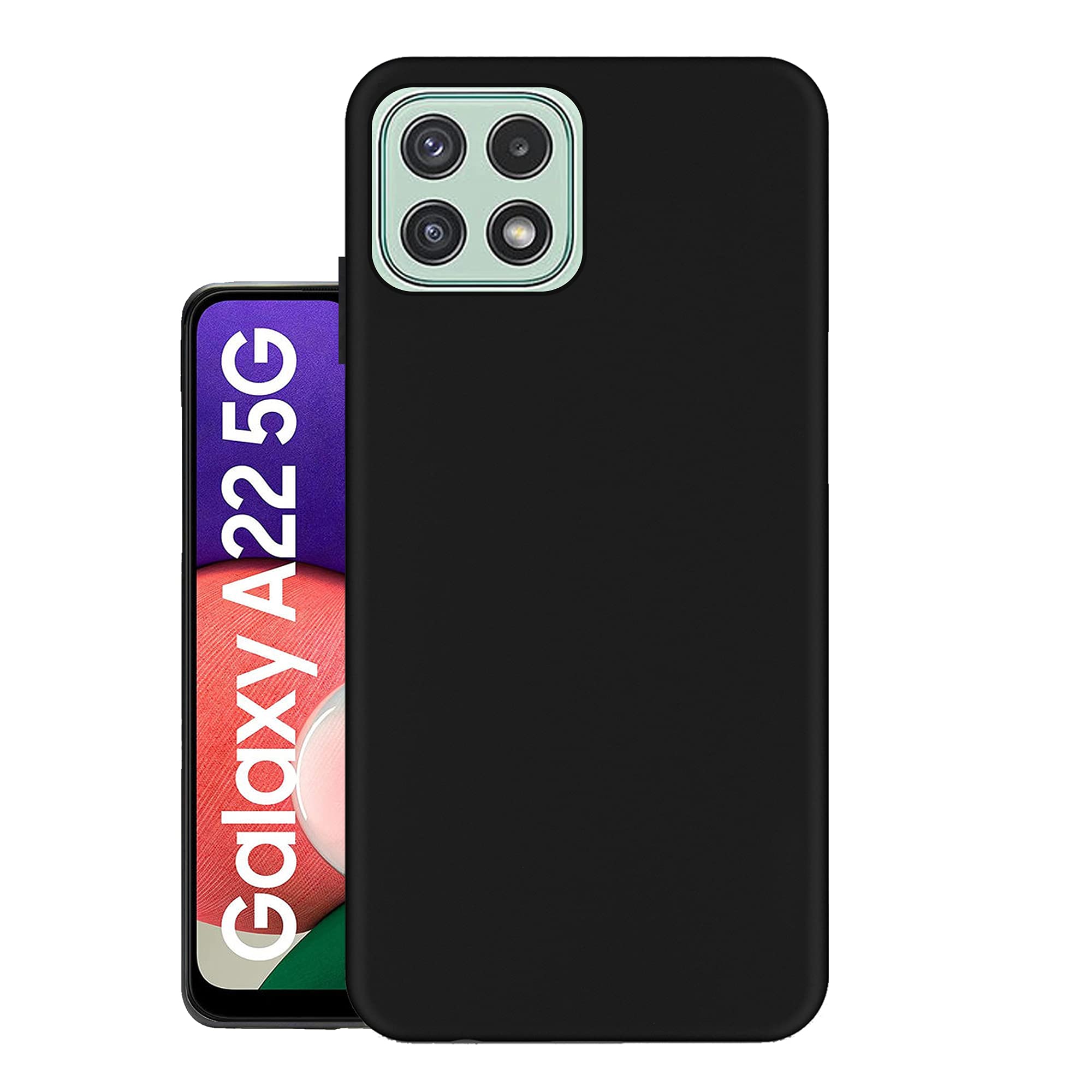 HELLO ZONE Exclusive Matte Finish Soft Back Case Cover for Samsung Galaxy A22 5G - Black (B09BCKZKXW) Amazon Price History, Amazon Price Tracker