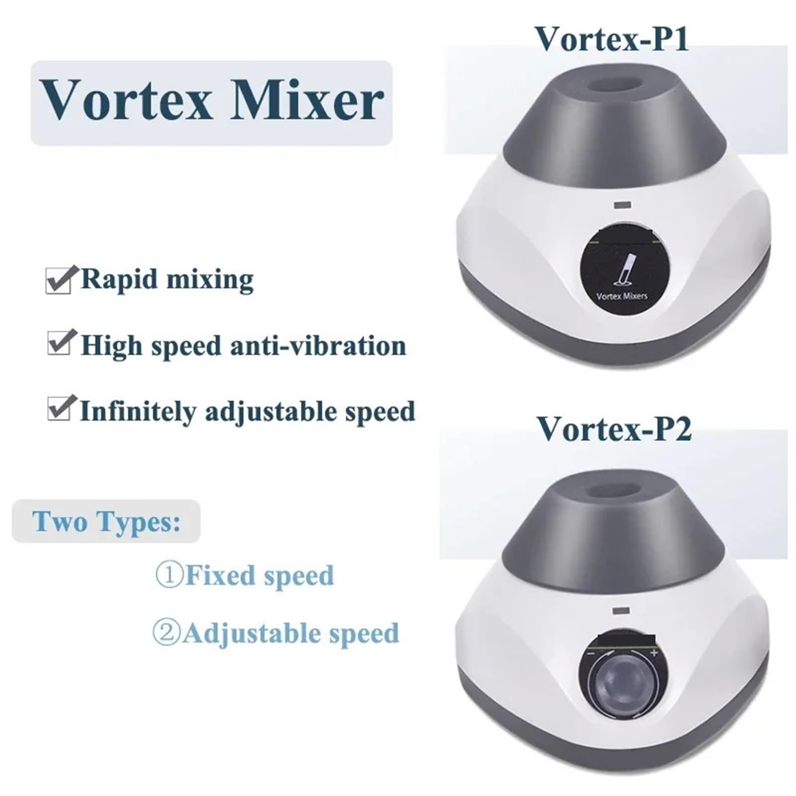 Magnetic Stirrer, Lab Vo-rtex Mixers 3500rpm Fixed/Adjustable Speed Shaker Low Noise Electric Oscillators for Centrifuge Tube,for Lab and Homebrew(LC-Vortex-P1)