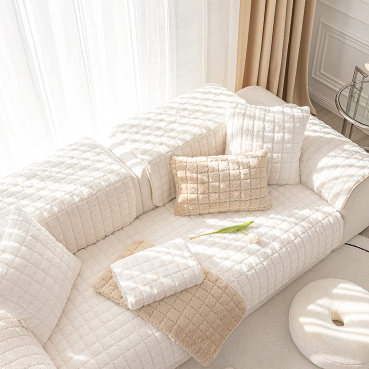 Amazon｜[SDGYS3G] マルチカバー ソファカバー ホワイト オシャレ 1人