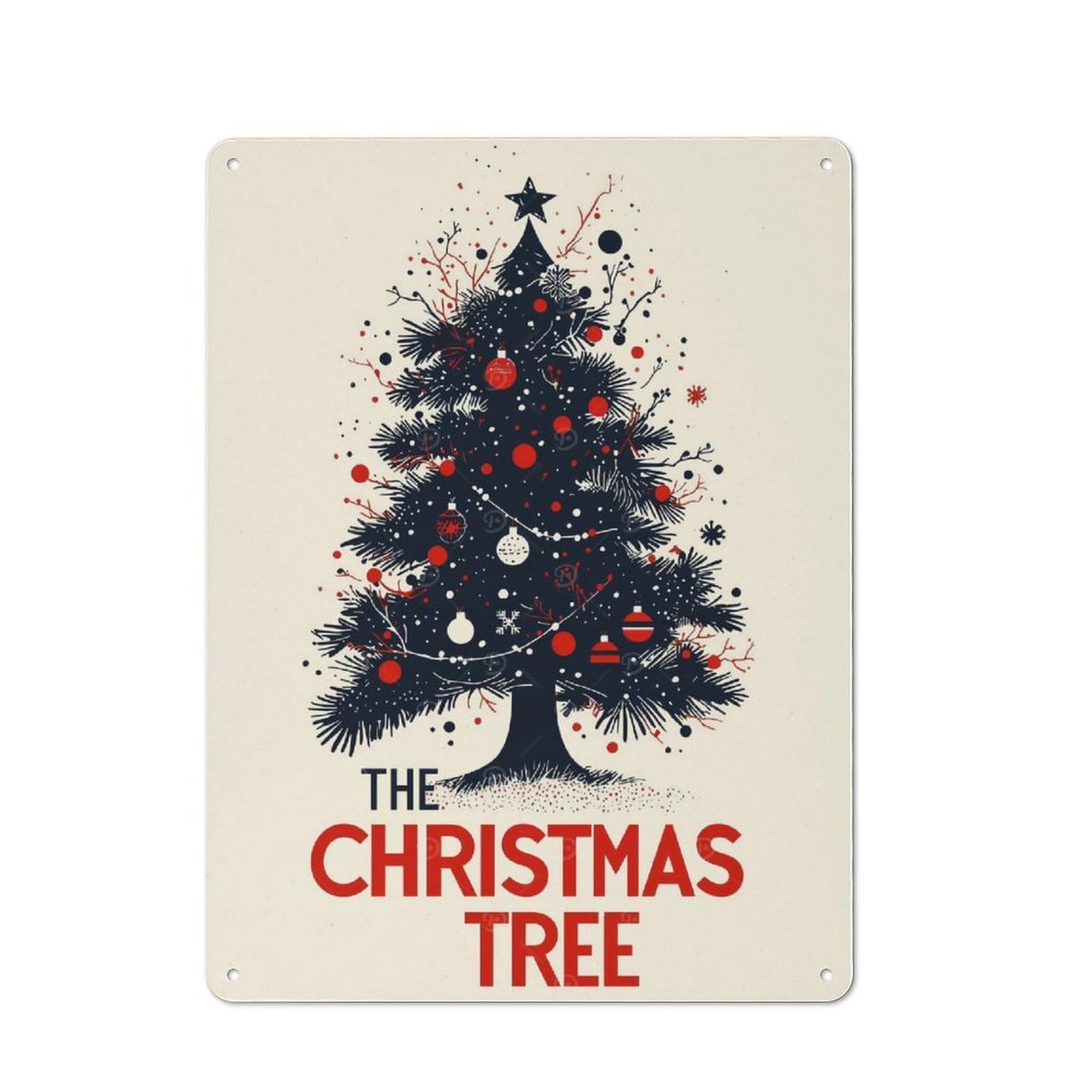 Junmoney The Christmas Tree Metal Plaque 40X30cm With For Garage Wall, Retro Decor, For Garage Decor Collectors Refreshing A Room In Autumn