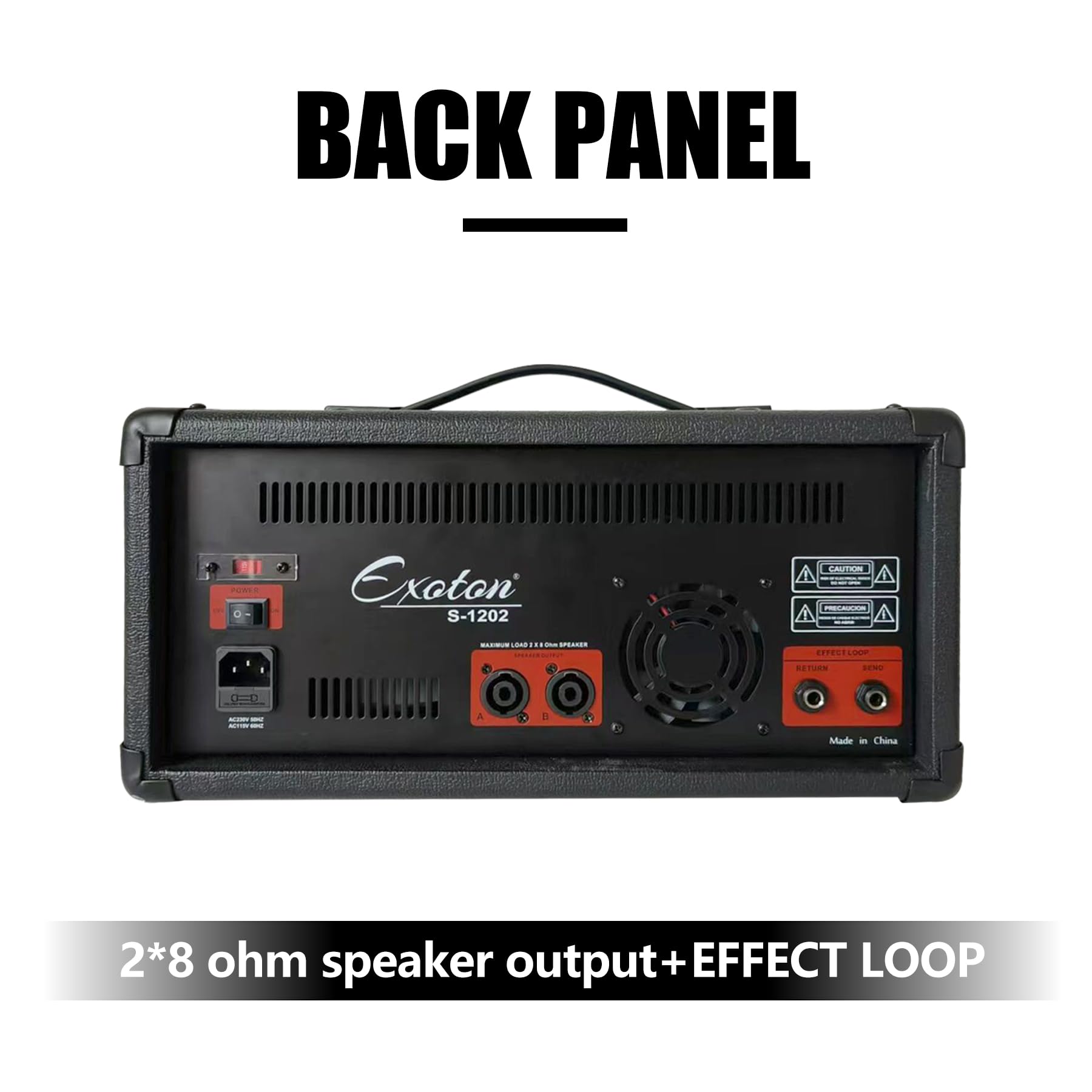 EXOTON S-1202 12inch 2000W Bluetooth PA System with Powered Mixer Set, Passive Speakers with 6 Channel Mixer/Stands/Mic/Effect Controller/ 48V Phantom Power,for Indoor&Outdoor