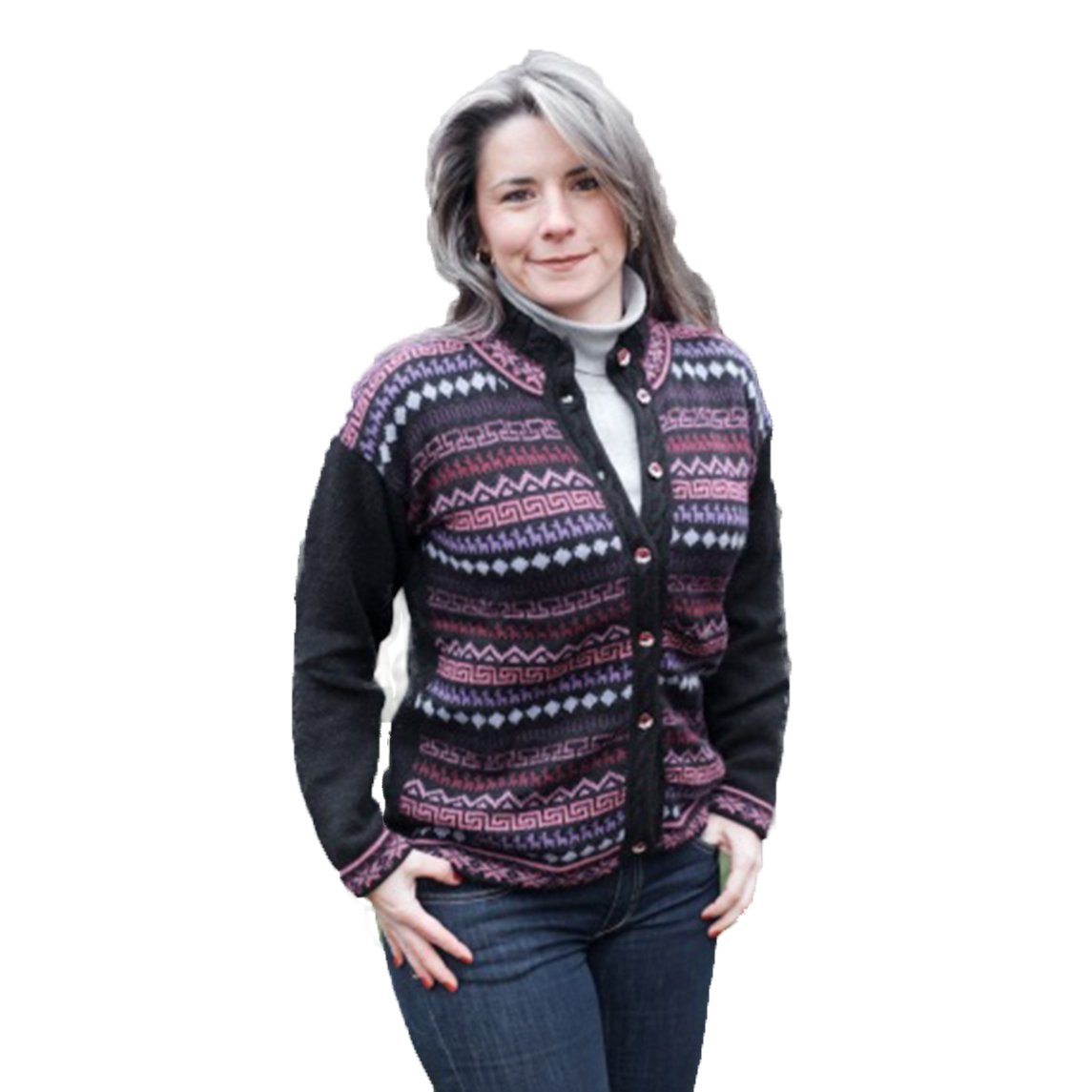 Peruvian Alpaca Cardigan in Beautiful Quetchua Design